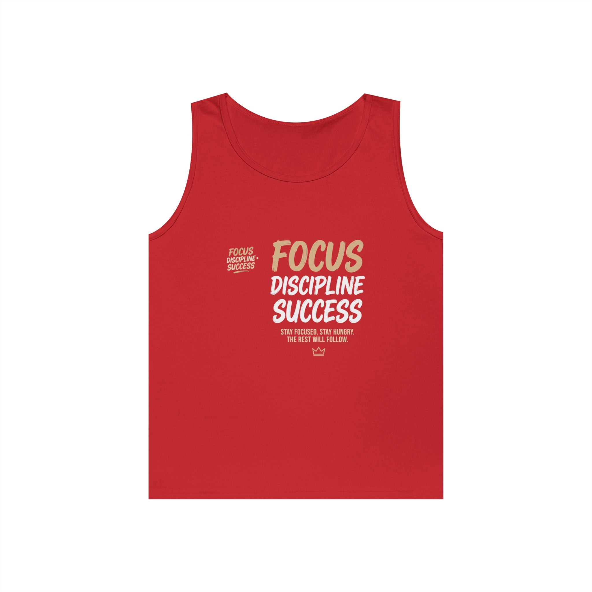 Motivational 'FOCUS Discipline Success' Cotton Tank Top
