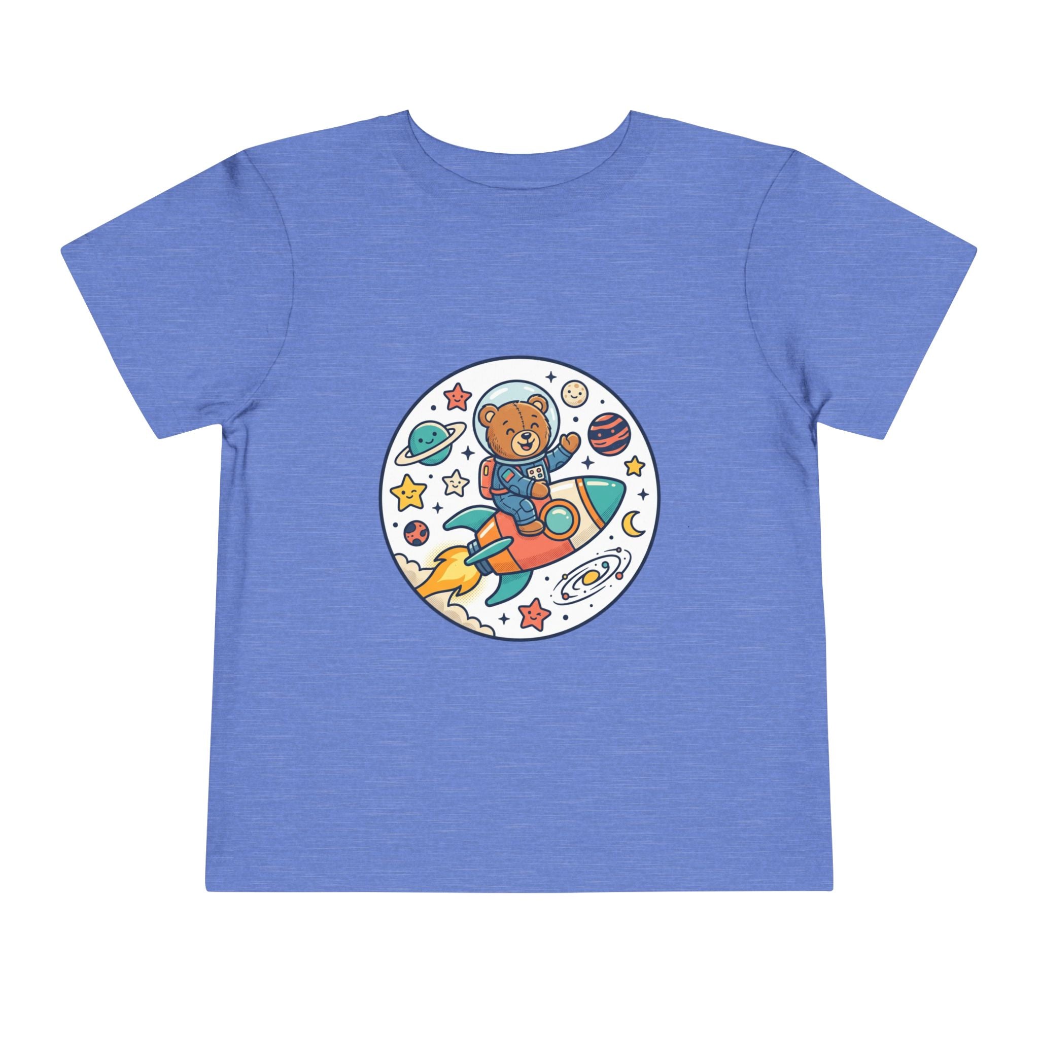 Toddler Tee — 'Dream Big Explore More' Space Bear Rocket Shirt