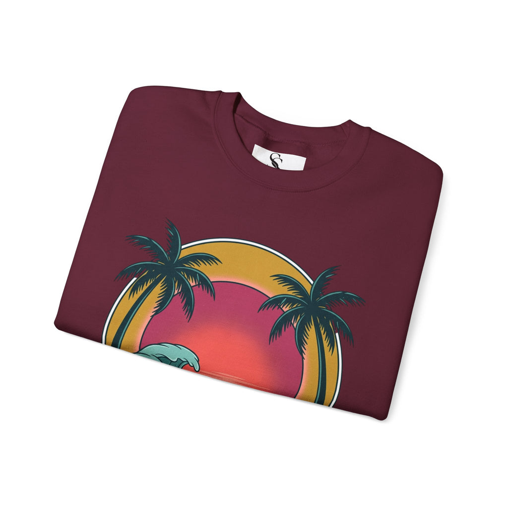Endless Summer Crewneck Sweatshirt — Vintage Palm Beach Wave Graphic
