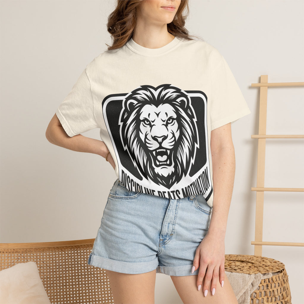 Discipline Beats Motivation Lion T-Shirt