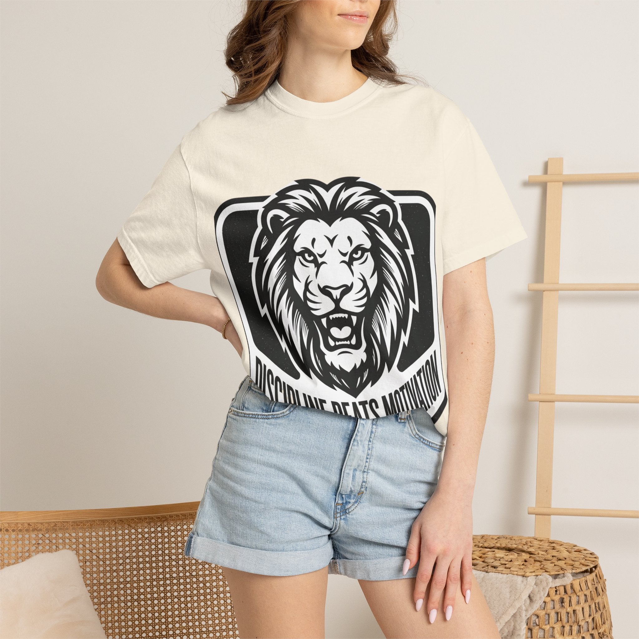 Discipline Beats Motivation Lion T-Shirt