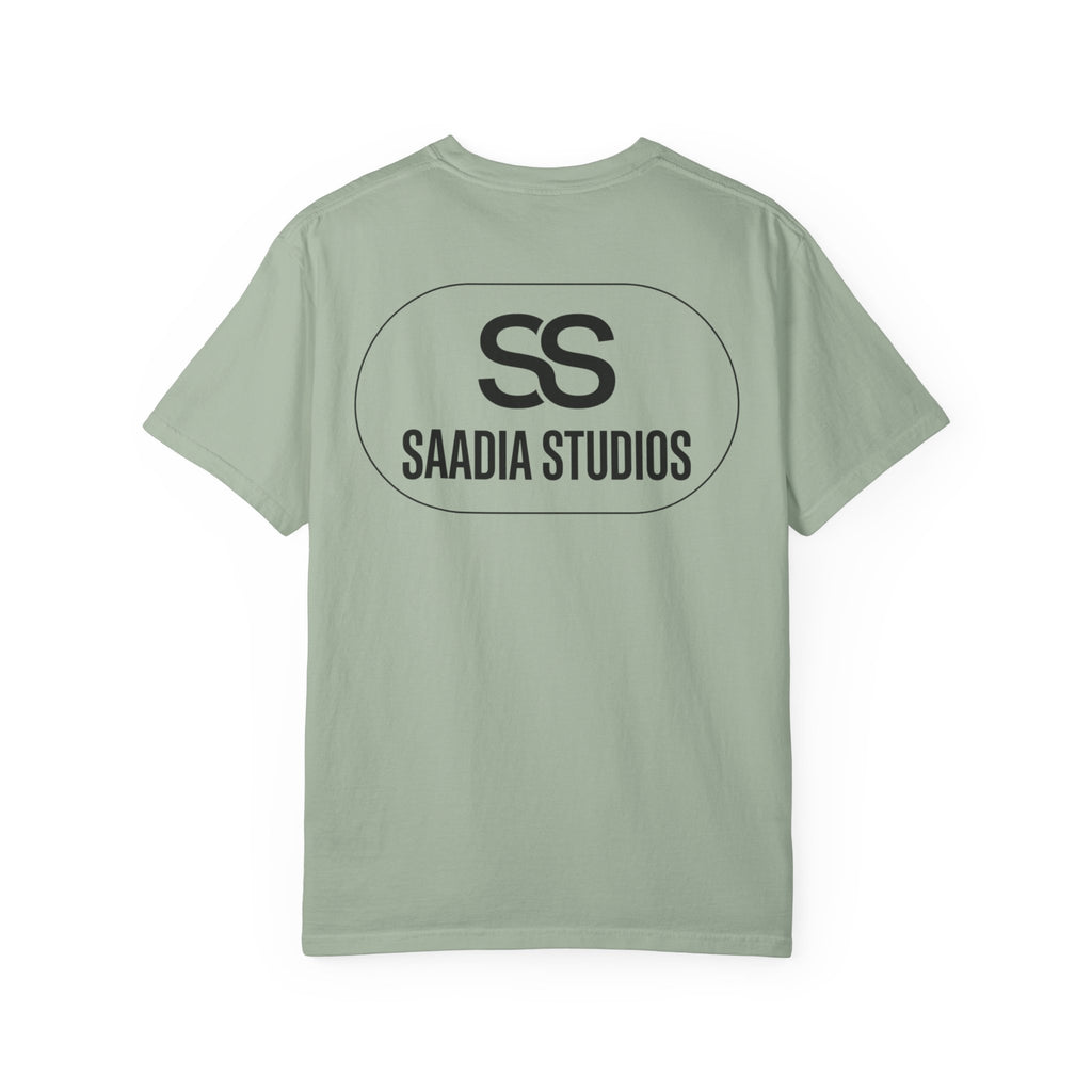 Saadia Studios Logo T-Shirt — SS Monogram Tee with Heart Accent