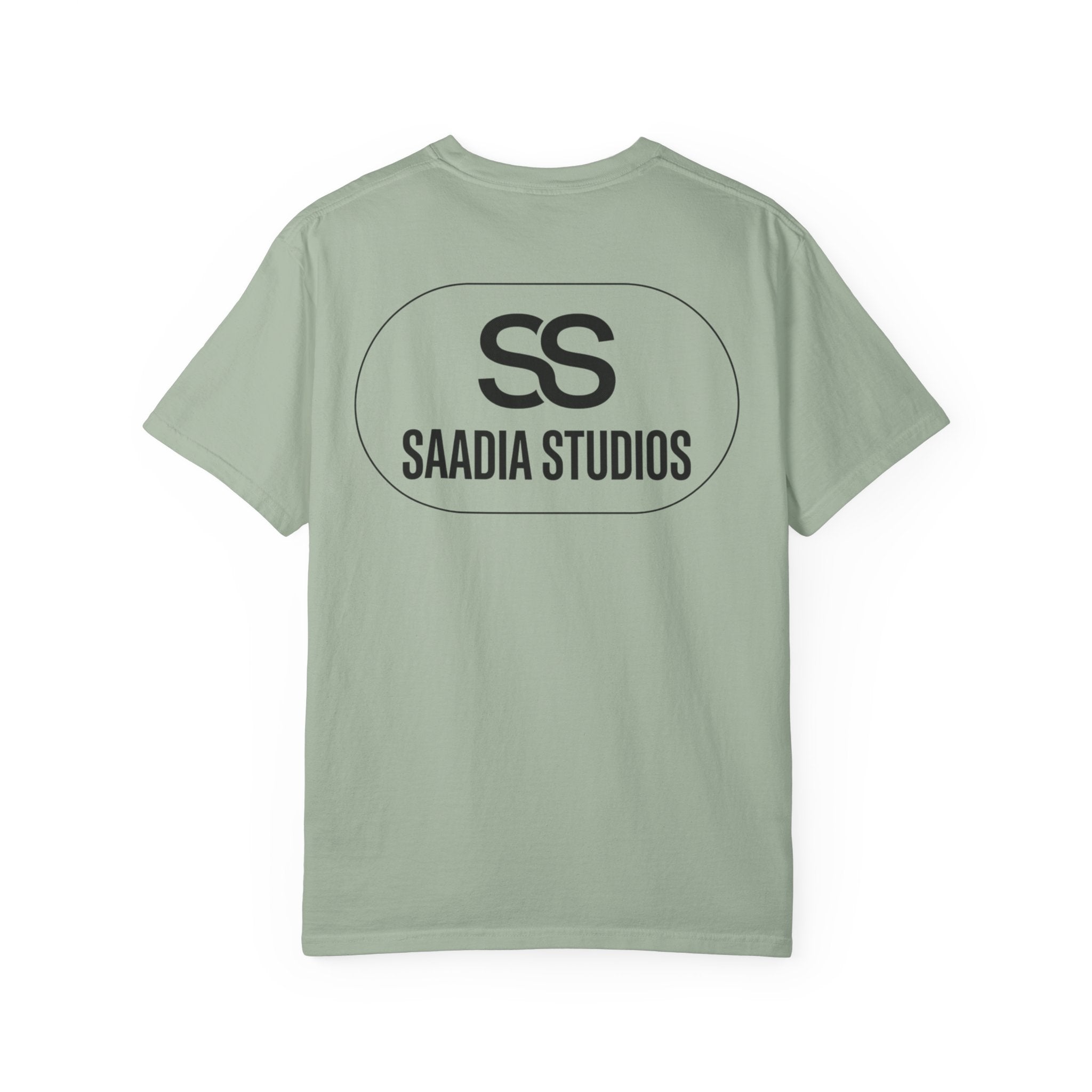 Saadia Studios Logo T-Shirt — SS Monogram Tee with Heart Accent