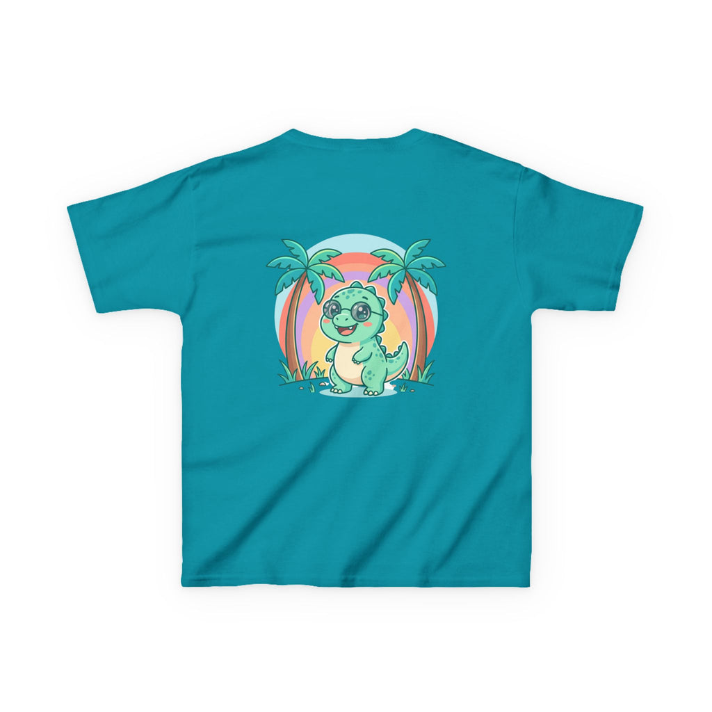 Kids Tee — "Adventure Awaits!" Dino Beach Graphic