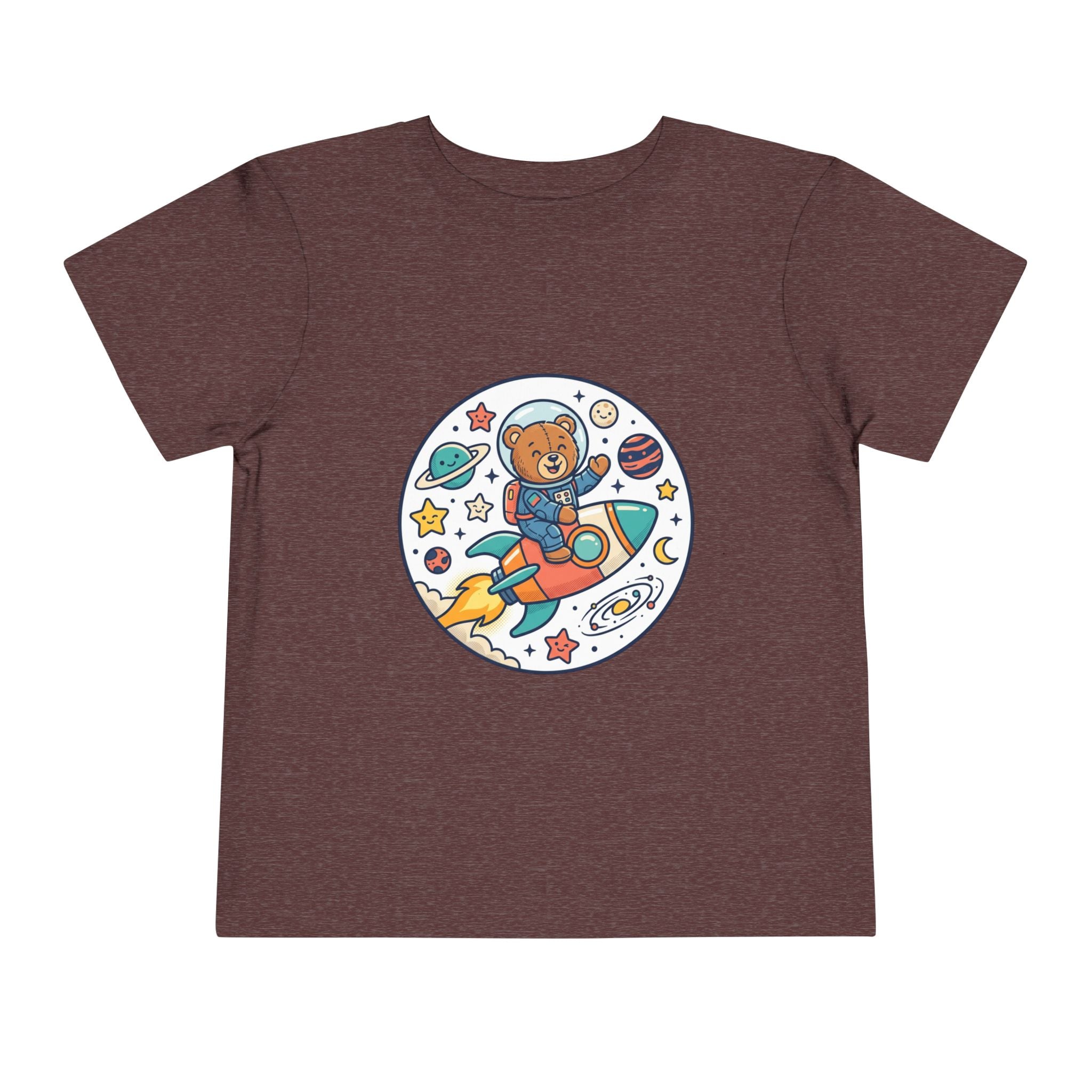 Toddler Tee — 'Dream Big Explore More' Space Bear Rocket Shirt