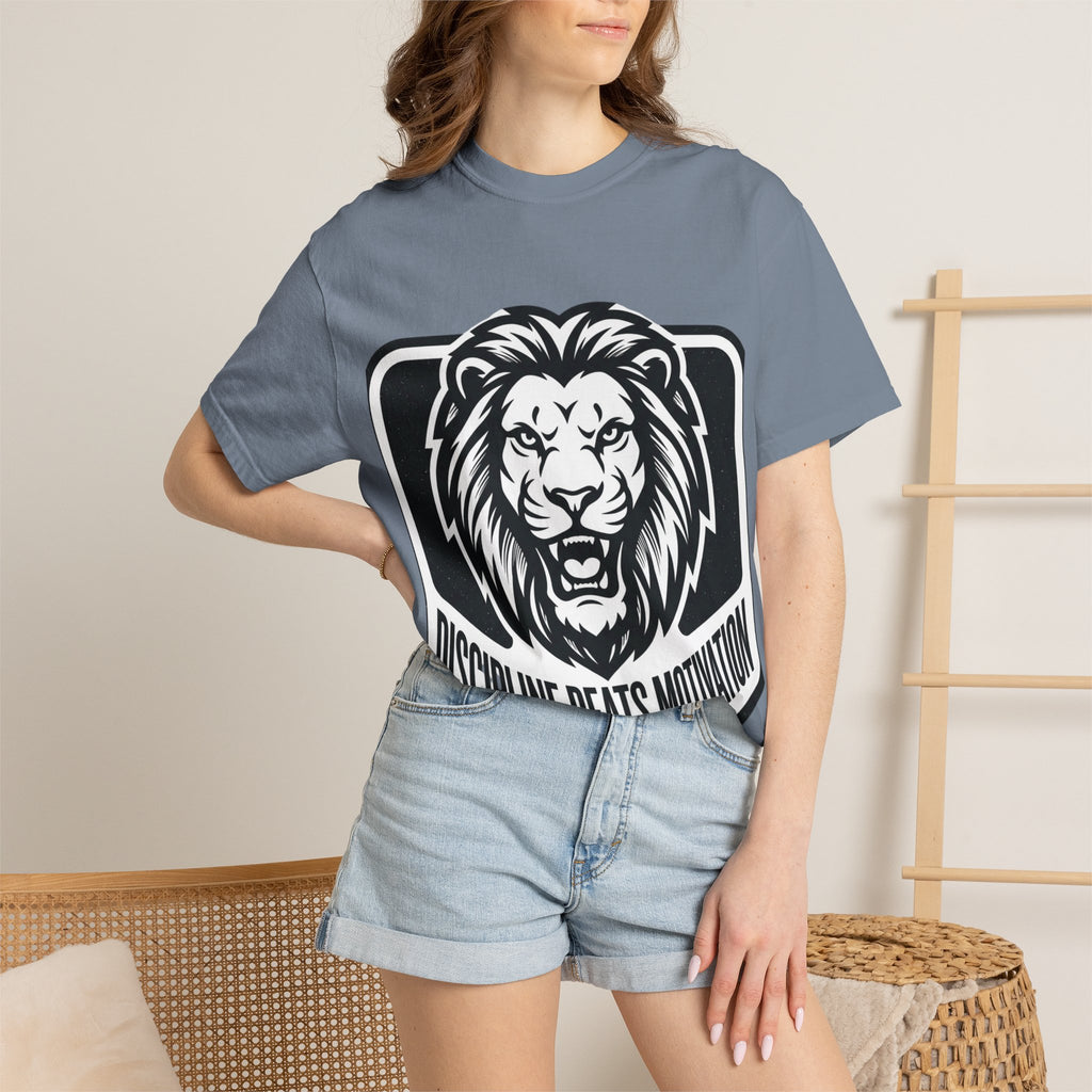 Discipline Beats Motivation Lion T-Shirt
