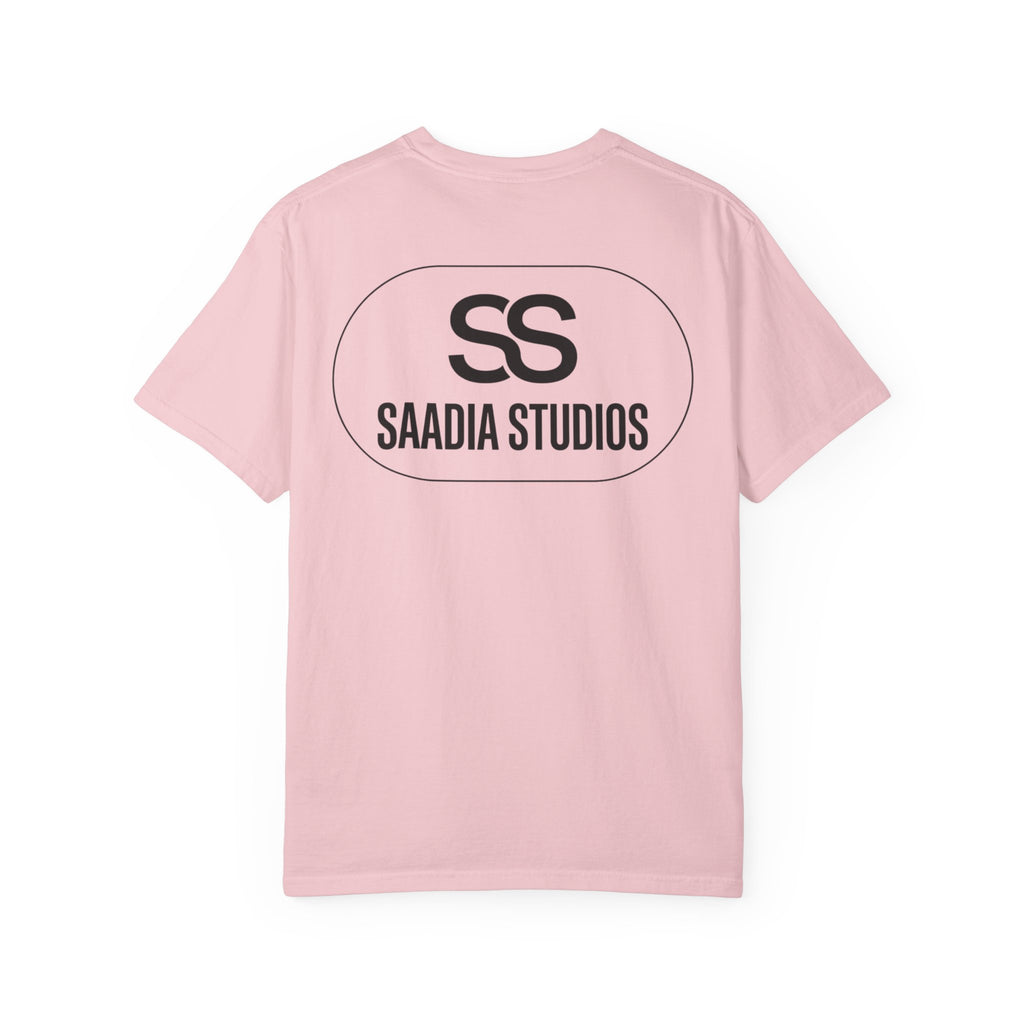 Saadia Studios Logo T-Shirt — SS Monogram Tee with Heart Accent