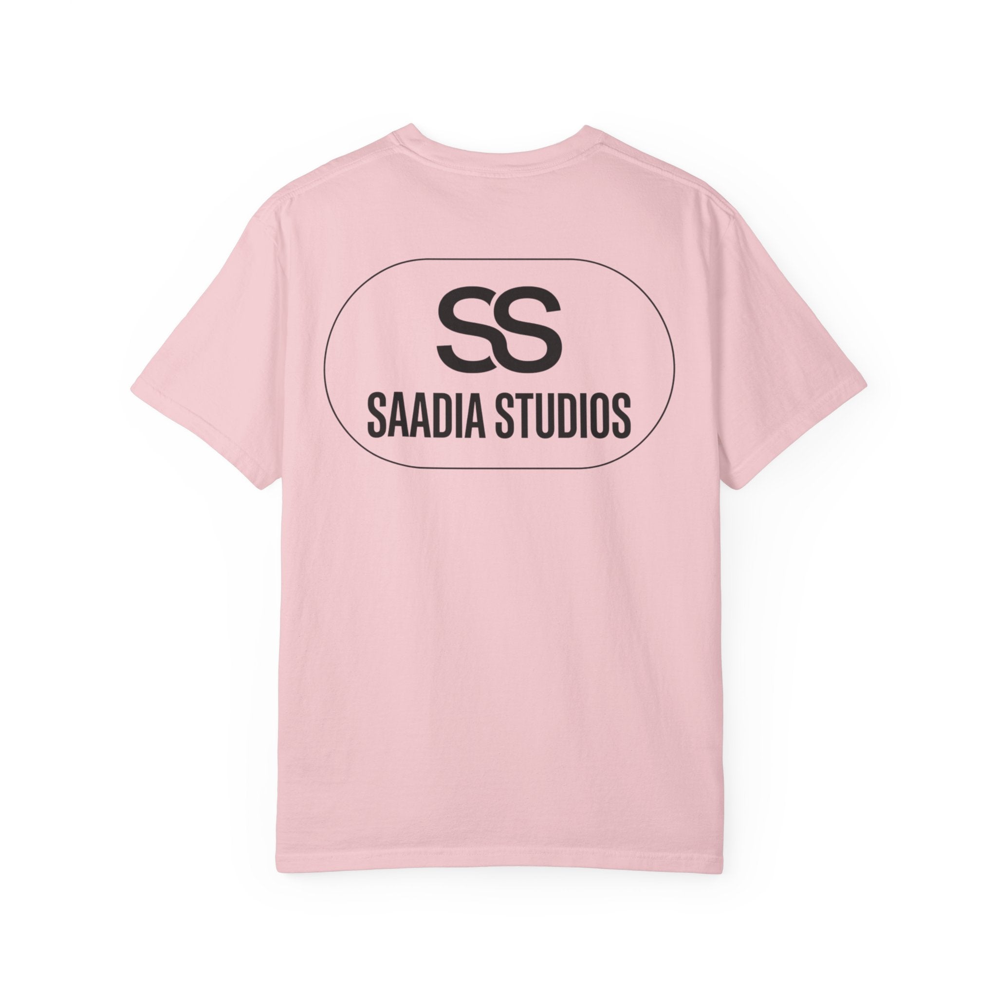 Saadia Studios Logo T-Shirt — SS Monogram Tee with Heart Accent