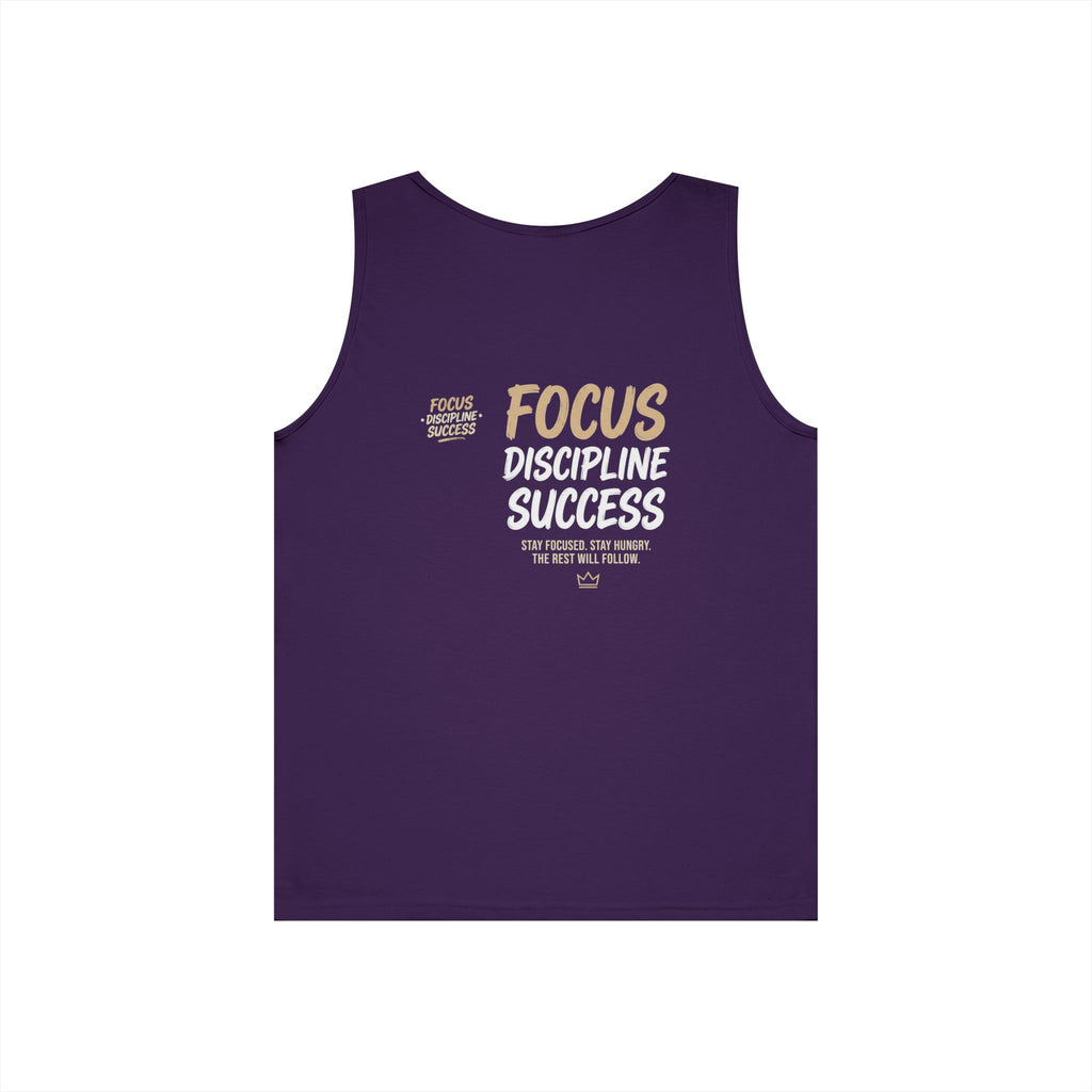 Motivational 'FOCUS Discipline Success' Cotton Tank Top