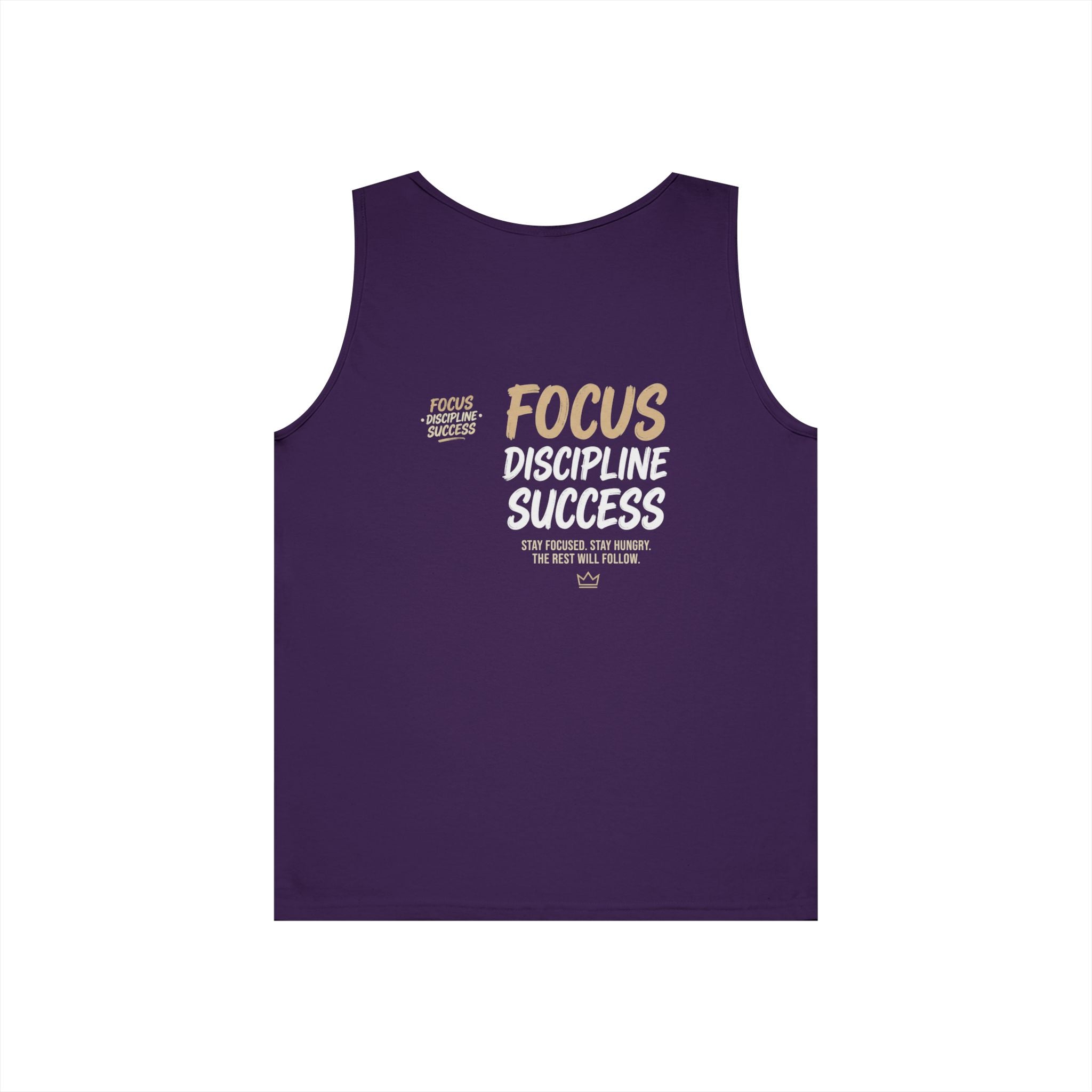 Motivational 'FOCUS Discipline Success' Cotton Tank Top