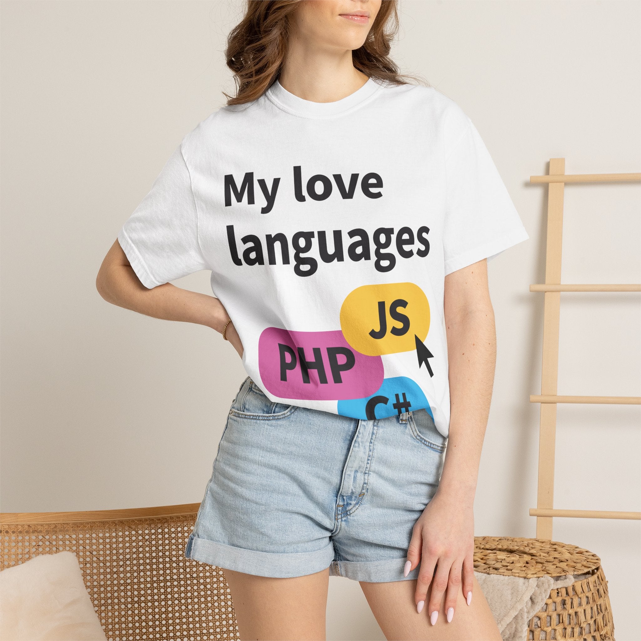 My Love Languages T-Shirt — Funny Programmer Tee (PHP • JS • C#)