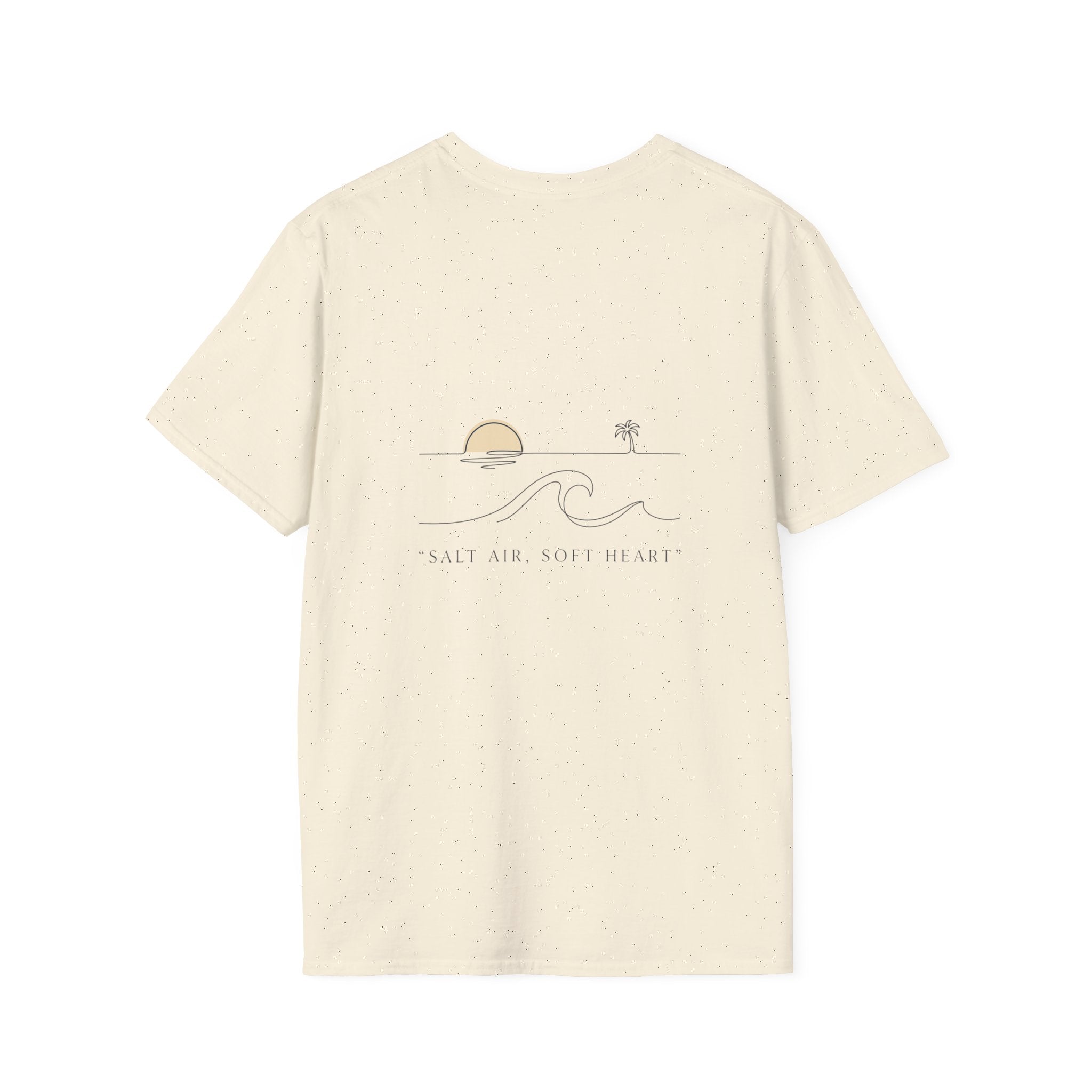 T-Shirt — Minimal Gold Wave Heart Graphic Tee | Beachy, Romantic Casual Top