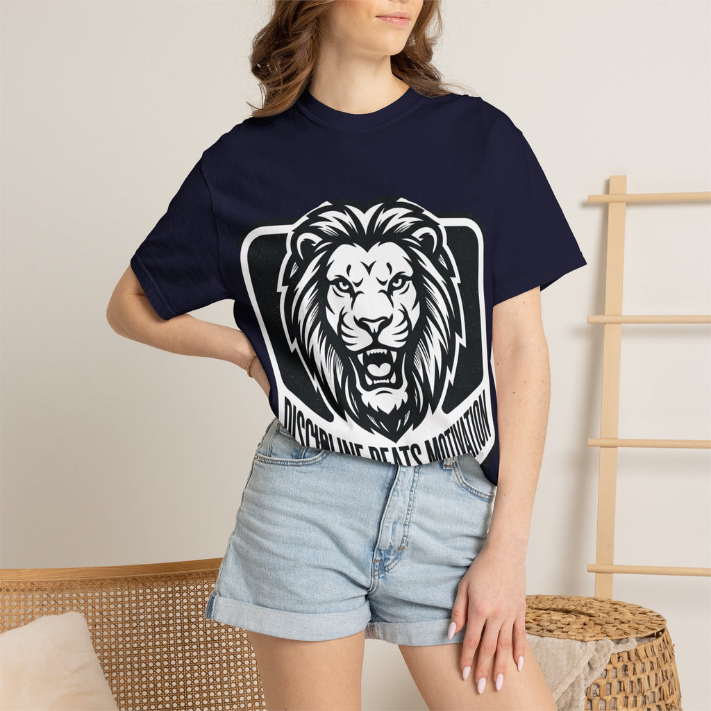 Discipline Beats Motivation Lion T-Shirt