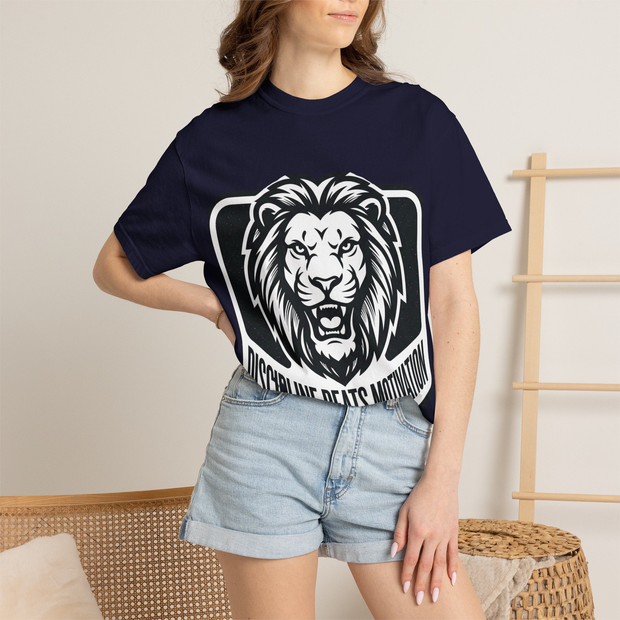 Discipline Beats Motivation Lion T-Shirt