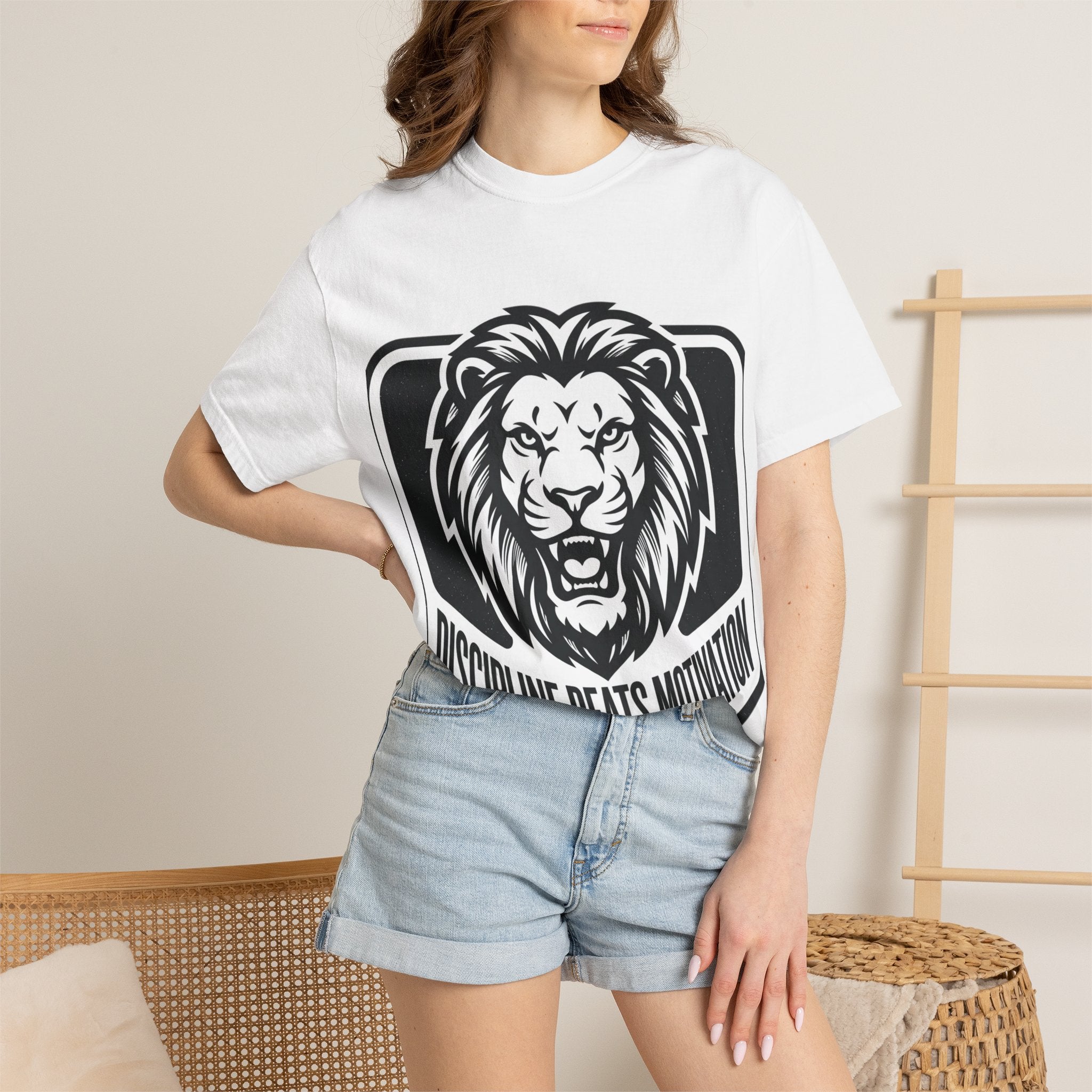 Discipline Beats Motivation Lion T-Shirt