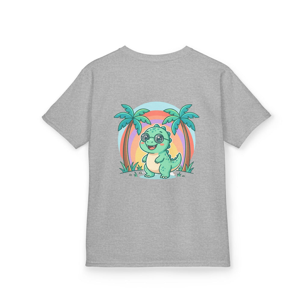 Kids Tee — "Adventure Awaits!" Dino Beach Graphic