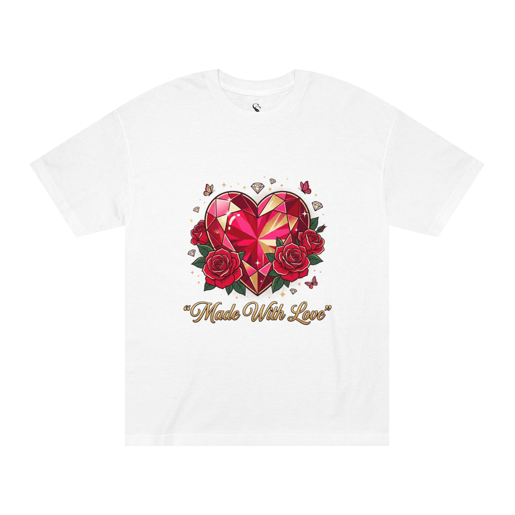 Valentine's 'Made With Love' Heart Tee — Floral Hummingbird Together Forever T-Shirt