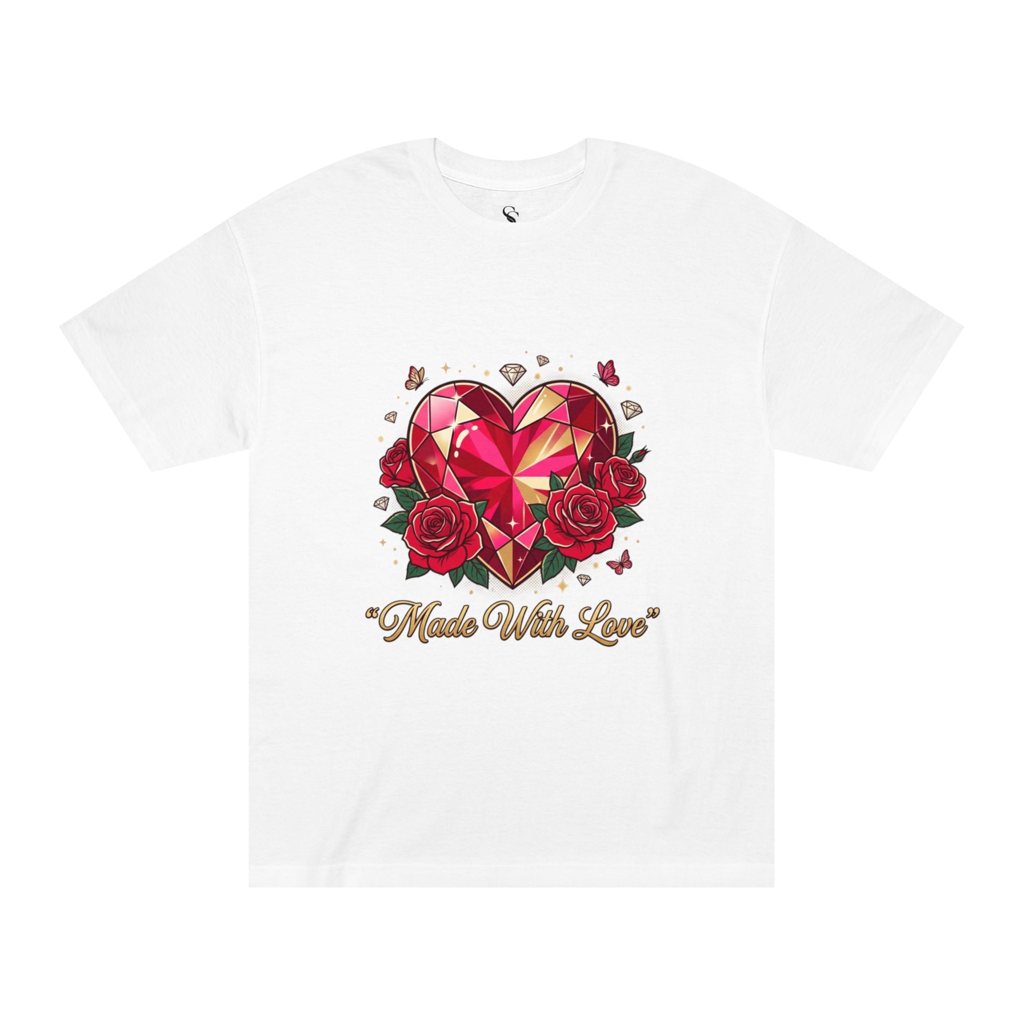 Valentine's 'Made With Love' Heart Tee — Floral Hummingbird Together Forever T-Shirt