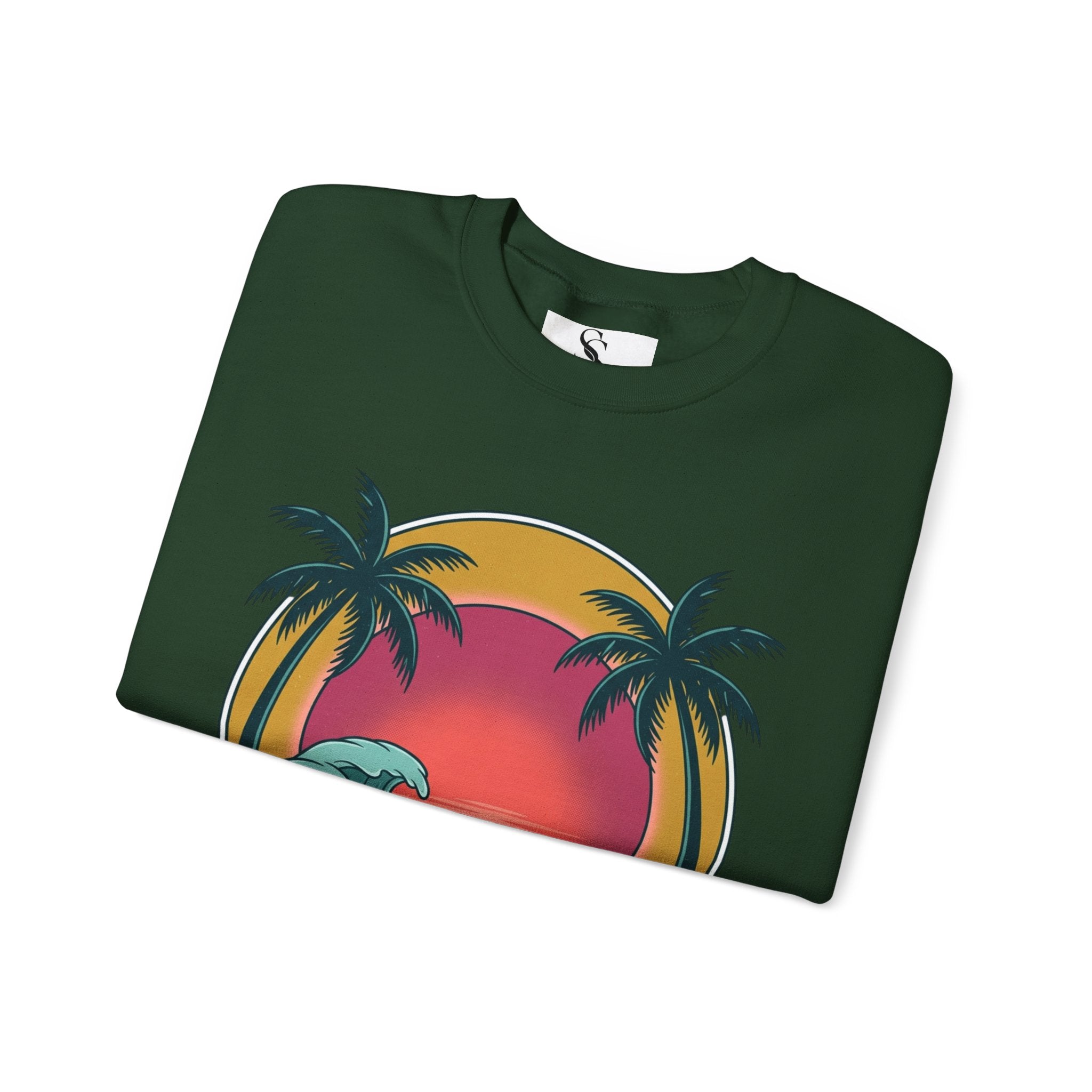 Endless Summer Crewneck Sweatshirt — Vintage Palm Beach Wave Graphic