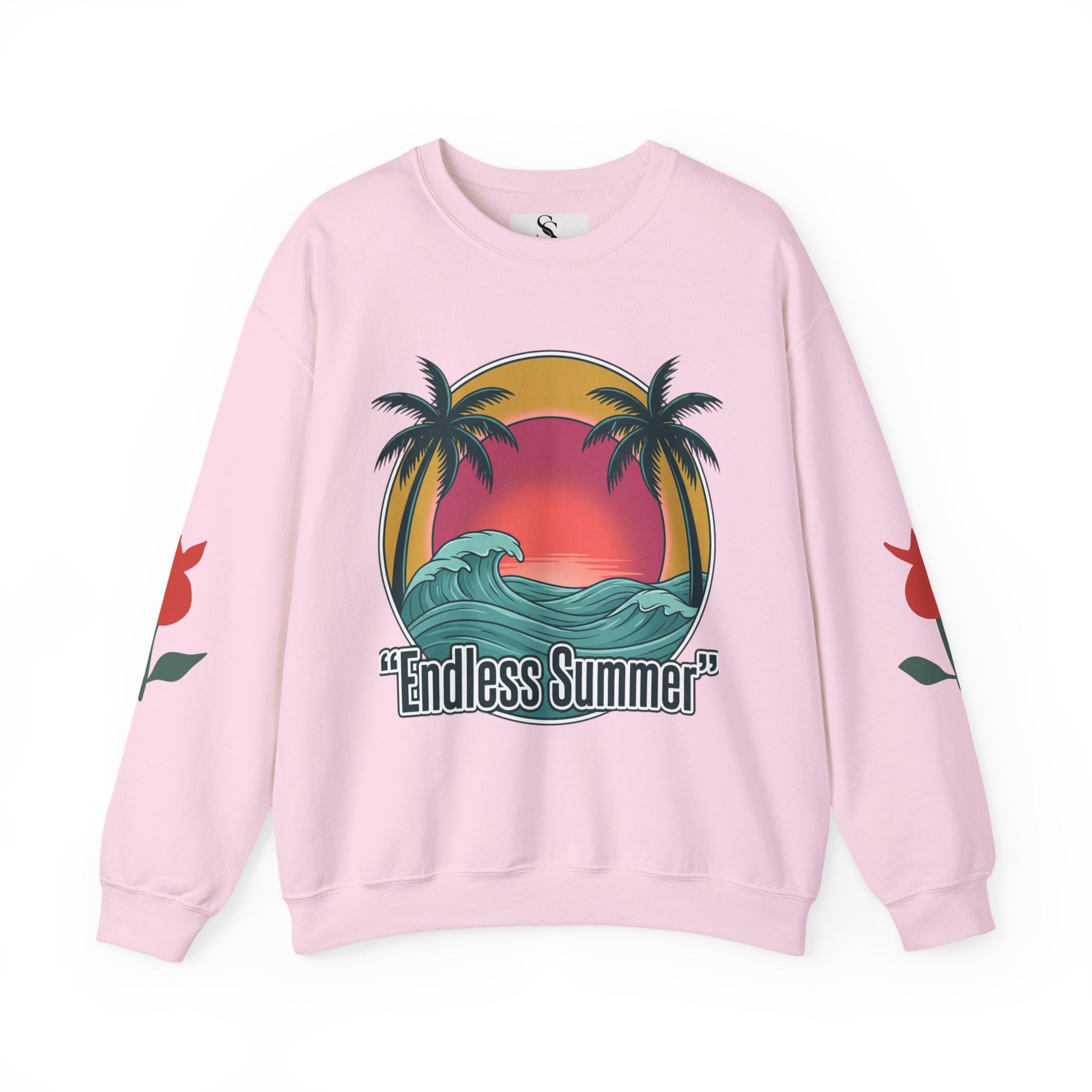 Endless Summer Crewneck Sweatshirt — Vintage Palm Beach Wave Graphic
