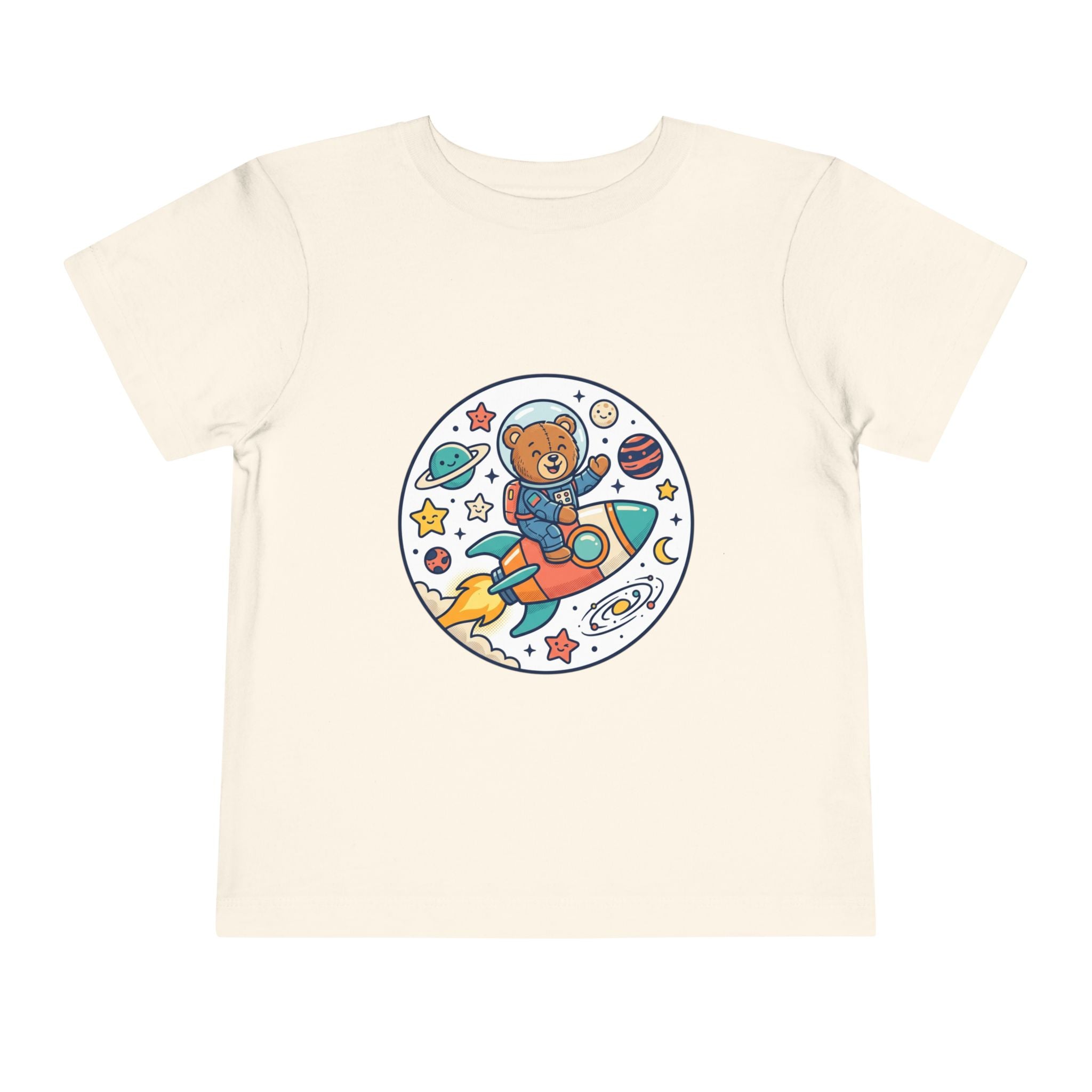 Toddler Tee — 'Dream Big Explore More' Space Bear Rocket Shirt