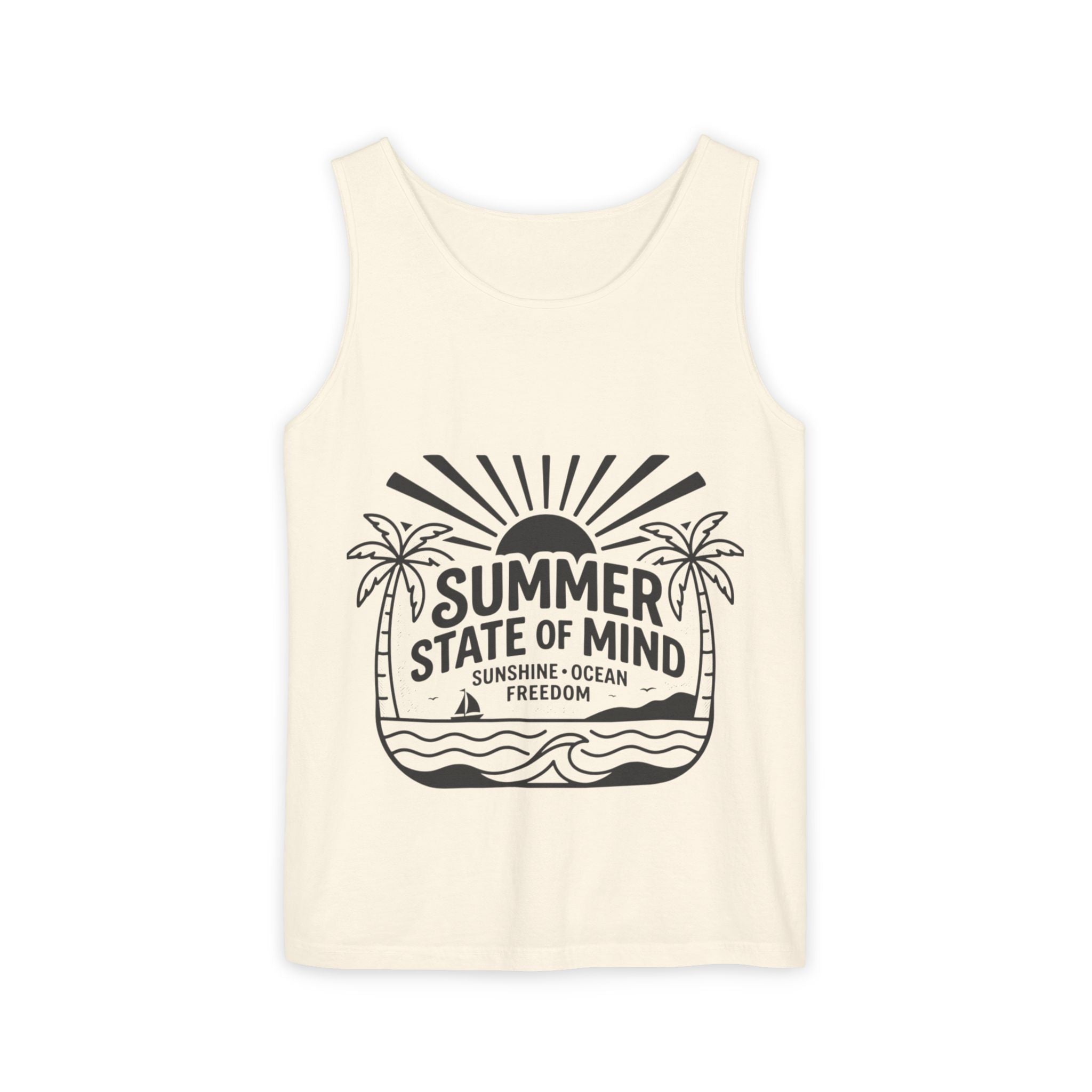 Summer State of Mind Tank Top – 'Good Vibes Only' Beach Graphic
