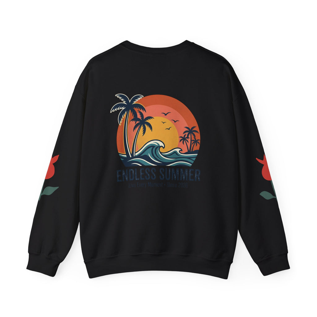 Endless Summer Crewneck Sweatshirt — Vintage Palm Beach Wave Graphic