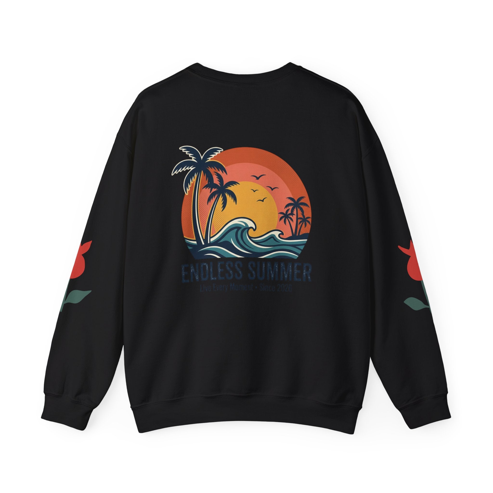Endless Summer Crewneck Sweatshirt — Vintage Palm Beach Wave Graphic