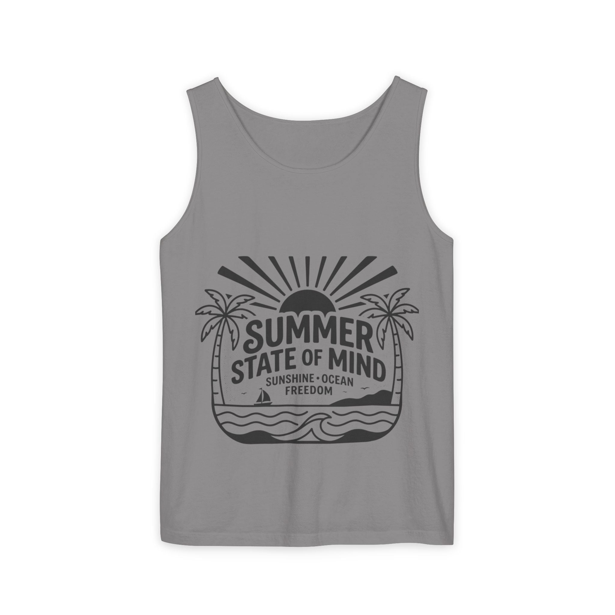Summer State of Mind Tank Top – 'Good Vibes Only' Beach Graphic