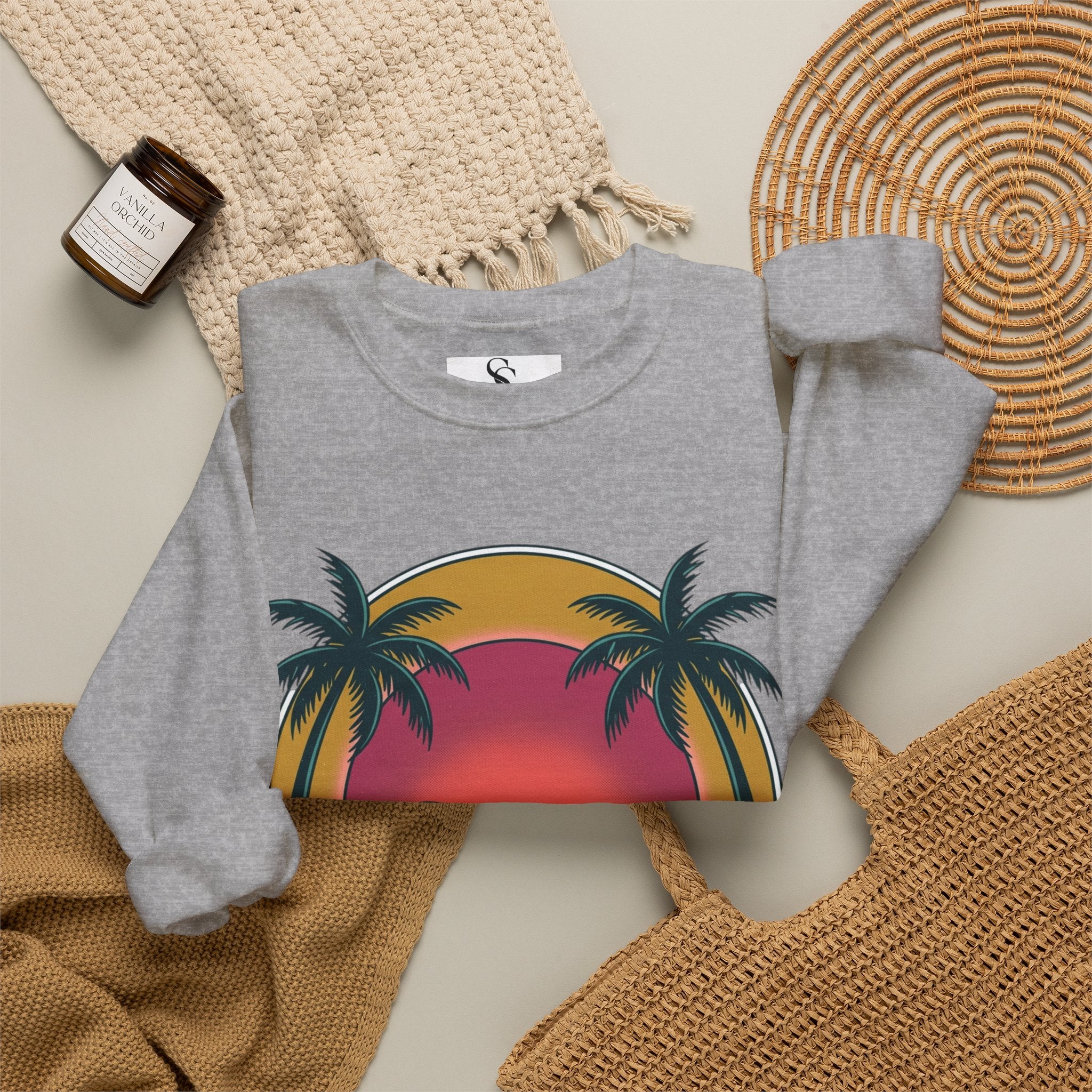 Endless Summer Crewneck Sweatshirt — Vintage Palm Beach Wave Graphic