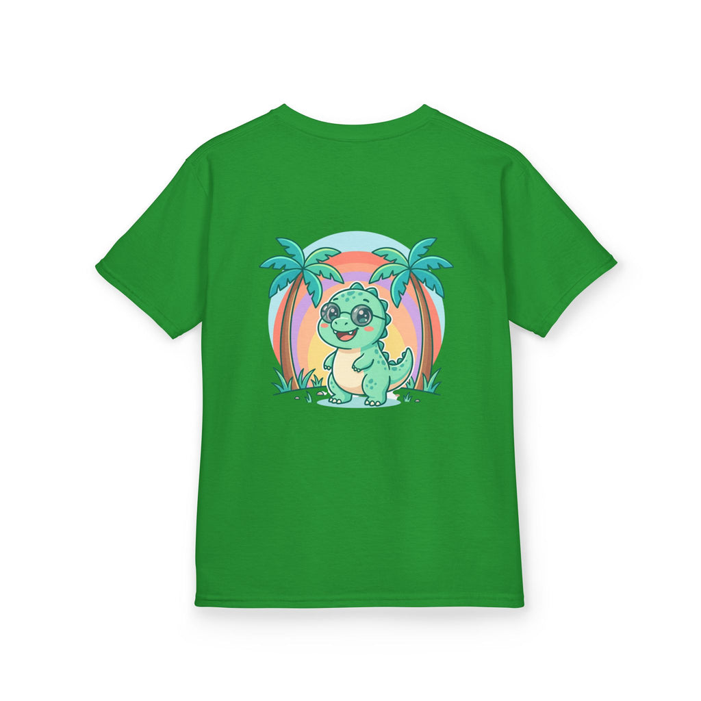Kids Tee — "Adventure Awaits!" Dino Beach Graphic