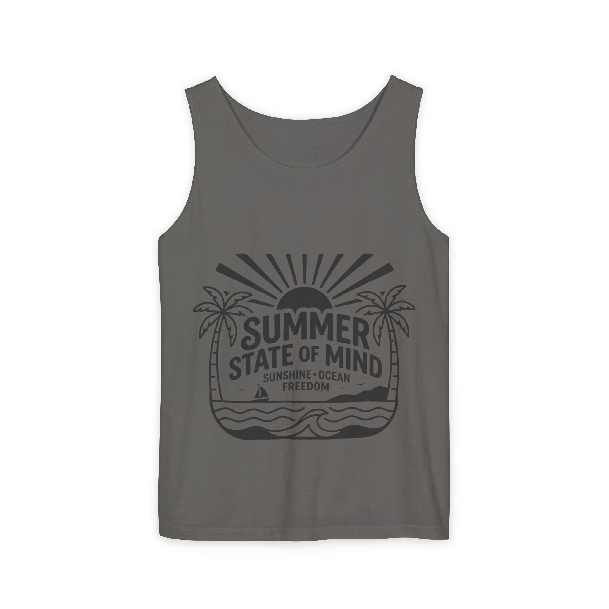 Summer State of Mind Tank Top – 'Good Vibes Only' Beach Graphic