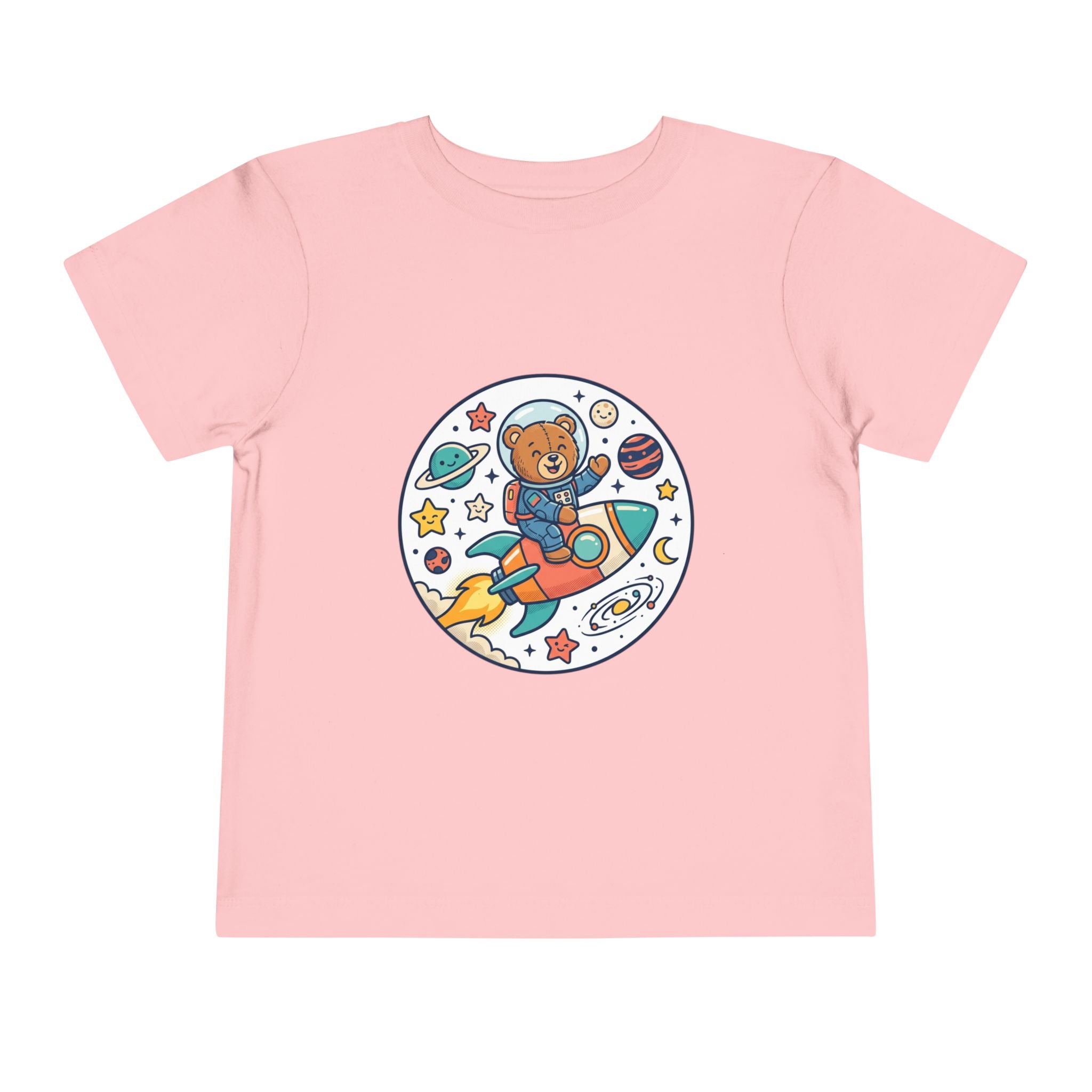 Toddler Tee — 'Dream Big Explore More' Space Bear Rocket Shirt