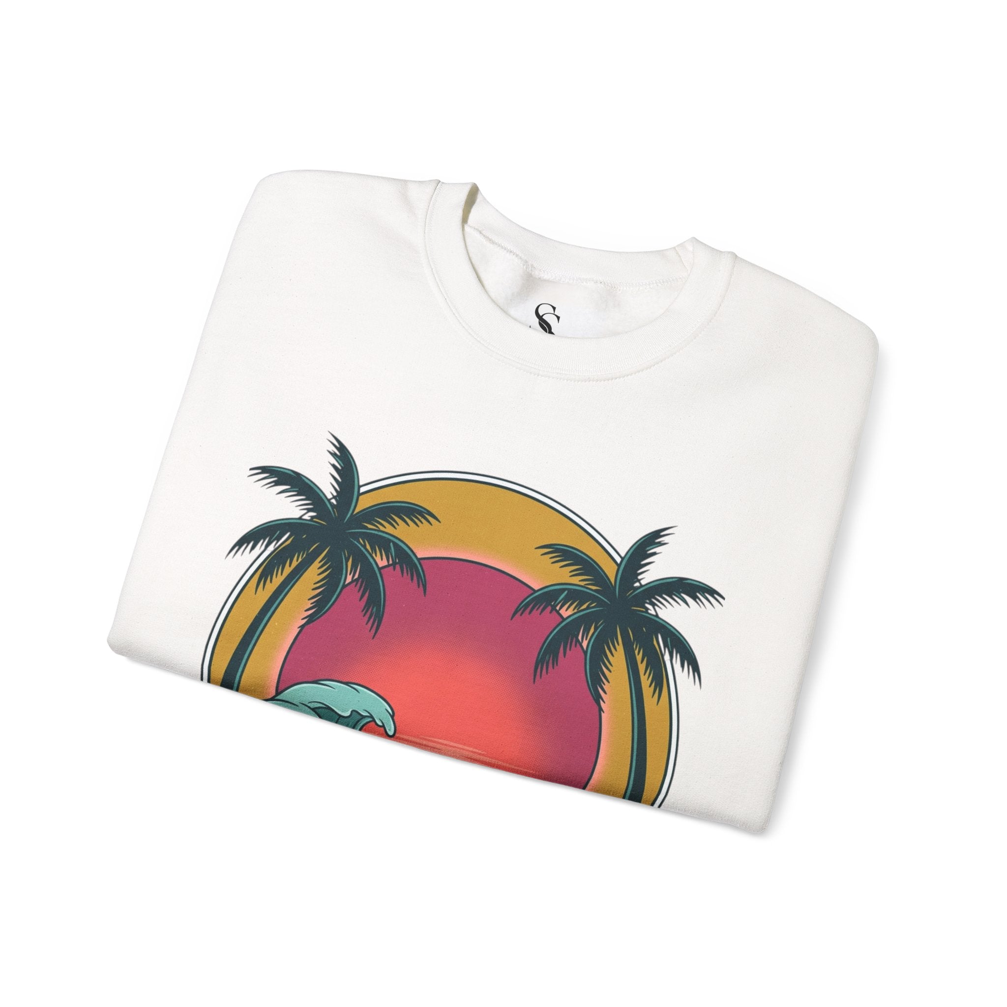 Endless Summer Crewneck Sweatshirt — Vintage Palm Beach Wave Graphic