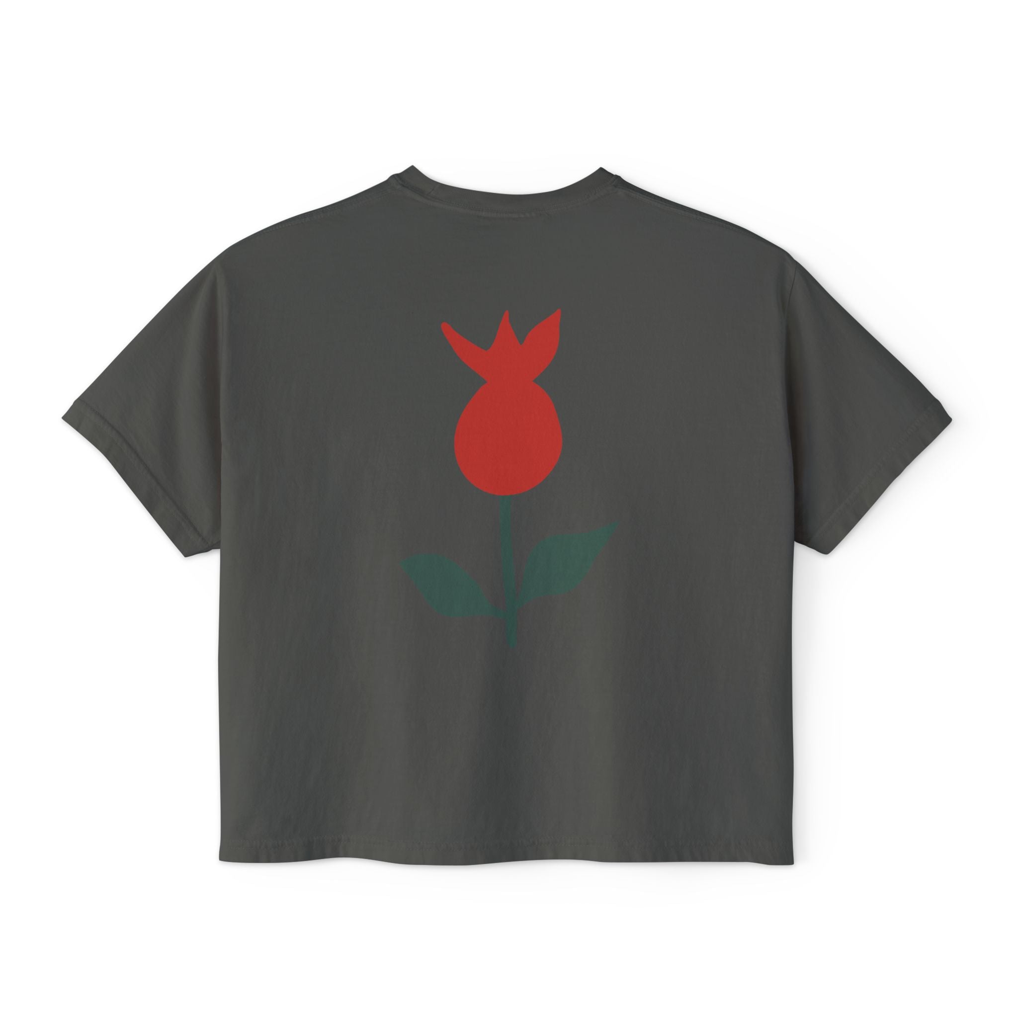 Be Mine Heart Script Boxy Tee — Valentine Rose Graphic Top