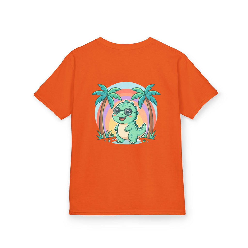 Kids Tee — "Adventure Awaits!" Dino Beach Graphic