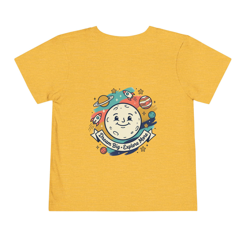 Toddler Tee — 'Dream Big Explore More' Space Bear Rocket Shirt