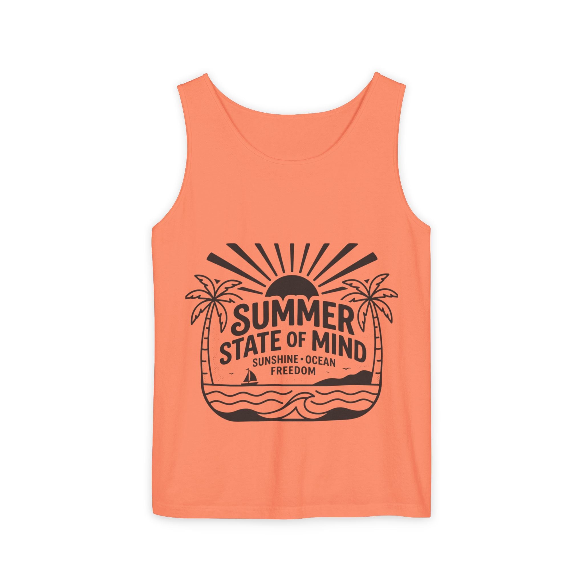 Summer State of Mind Tank Top – 'Good Vibes Only' Beach Graphic