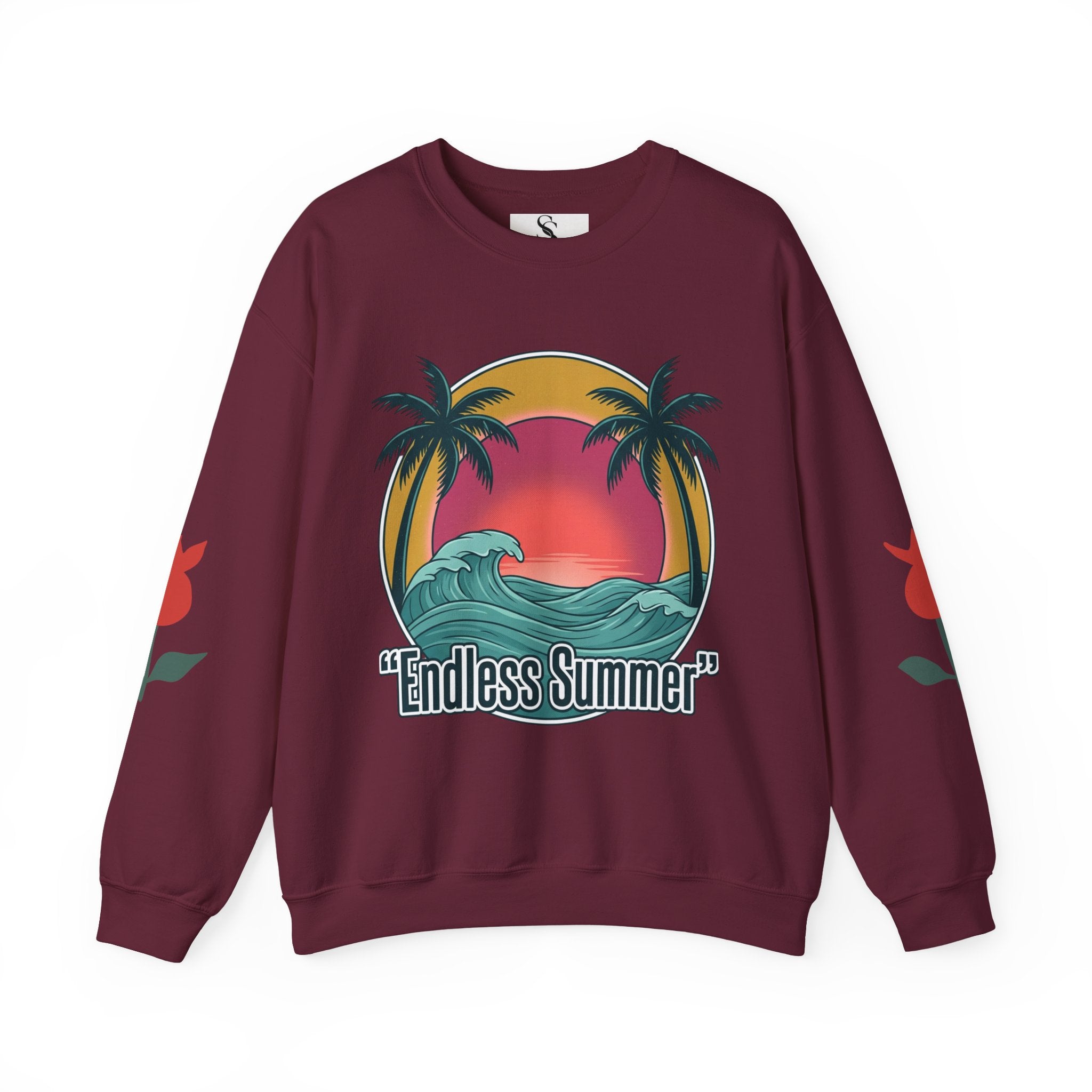 Endless Summer Crewneck Sweatshirt — Vintage Palm Beach Wave Graphic