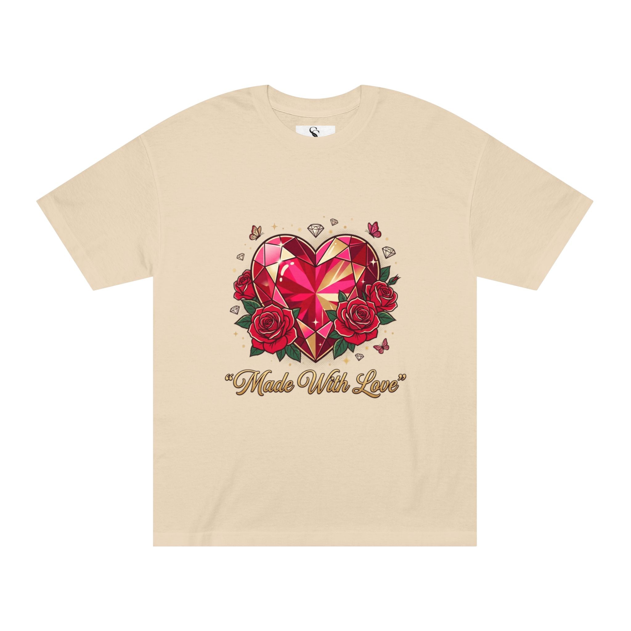 Valentine's 'Made With Love' Heart Tee — Floral Hummingbird Together Forever T-Shirt