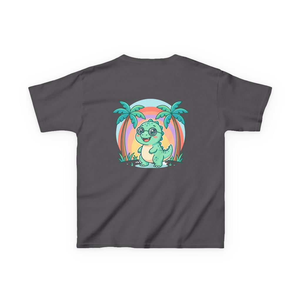 Kids Tee — "Adventure Awaits!" Dino Beach Graphic