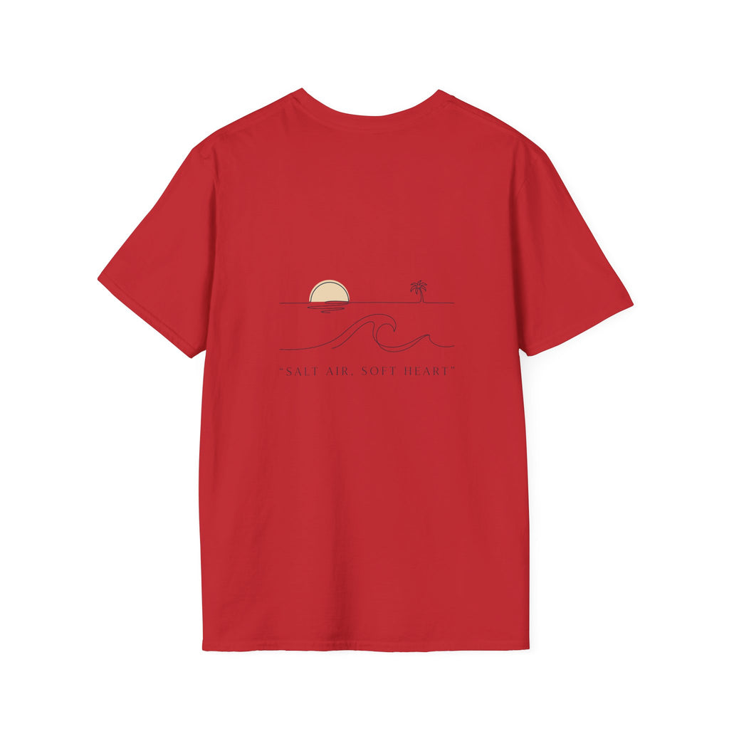 T-Shirt — Minimal Gold Wave Heart Graphic Tee | Beachy, Romantic Casual Top