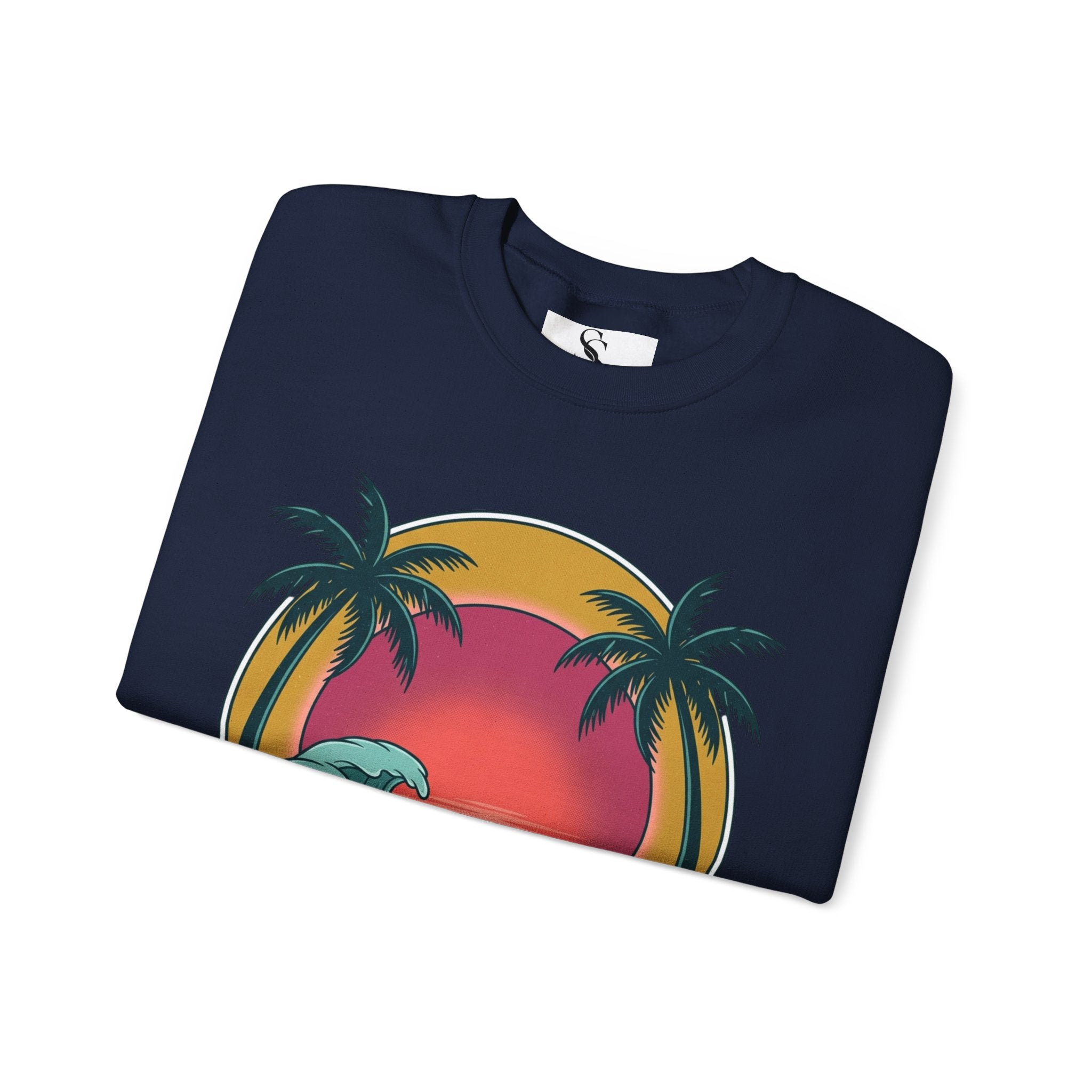 Endless Summer Crewneck Sweatshirt — Vintage Palm Beach Wave Graphic