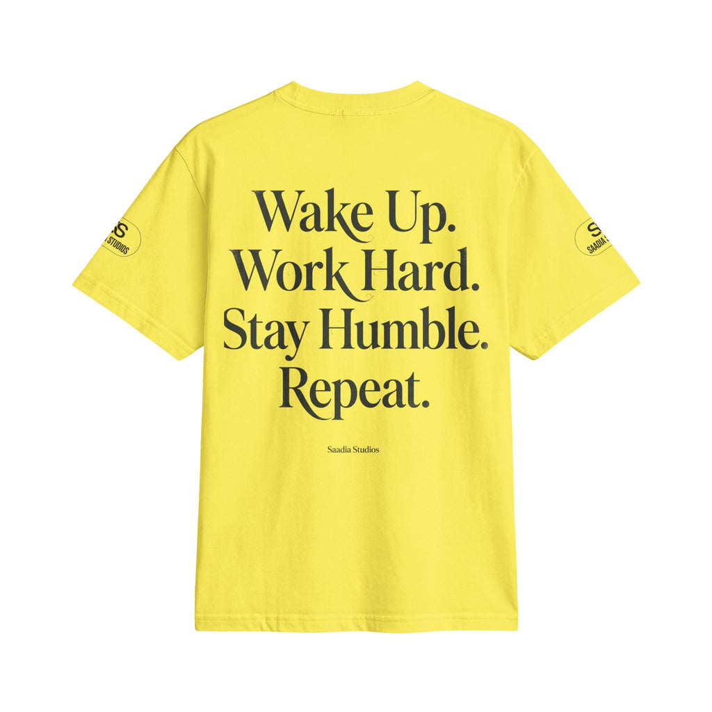 No Excuses T-Shirt — "Wake Up. Work Hard. Stay Humble. Repeat." Motivational Tee