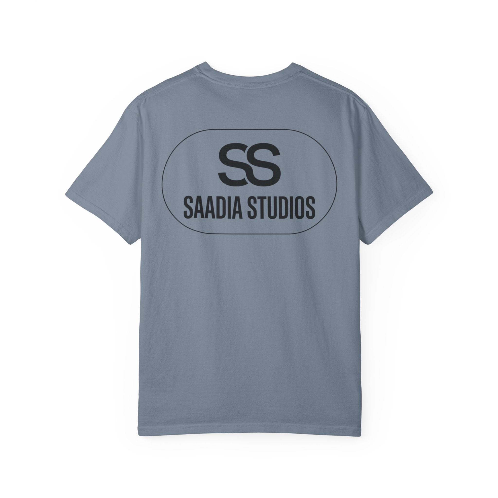 Saadia Studios Logo T-Shirt — SS Monogram Tee with Heart Accent