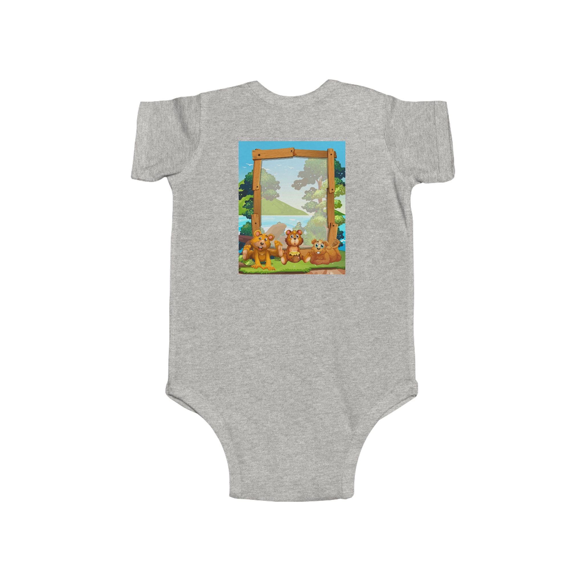 Bear Patch Baby Bodysuit — Cute Woodland Infant One-Piece