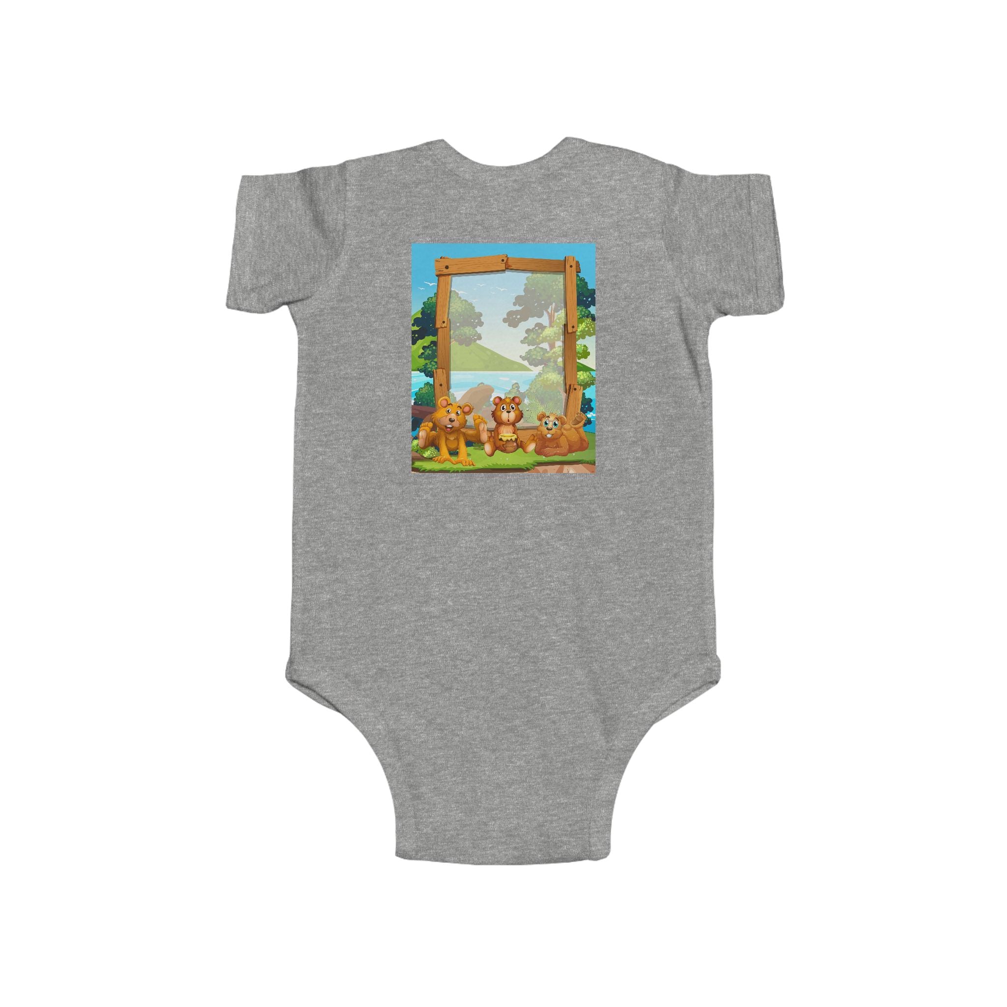 Bear Patch Baby Bodysuit — Cute Woodland Infant One-Piece