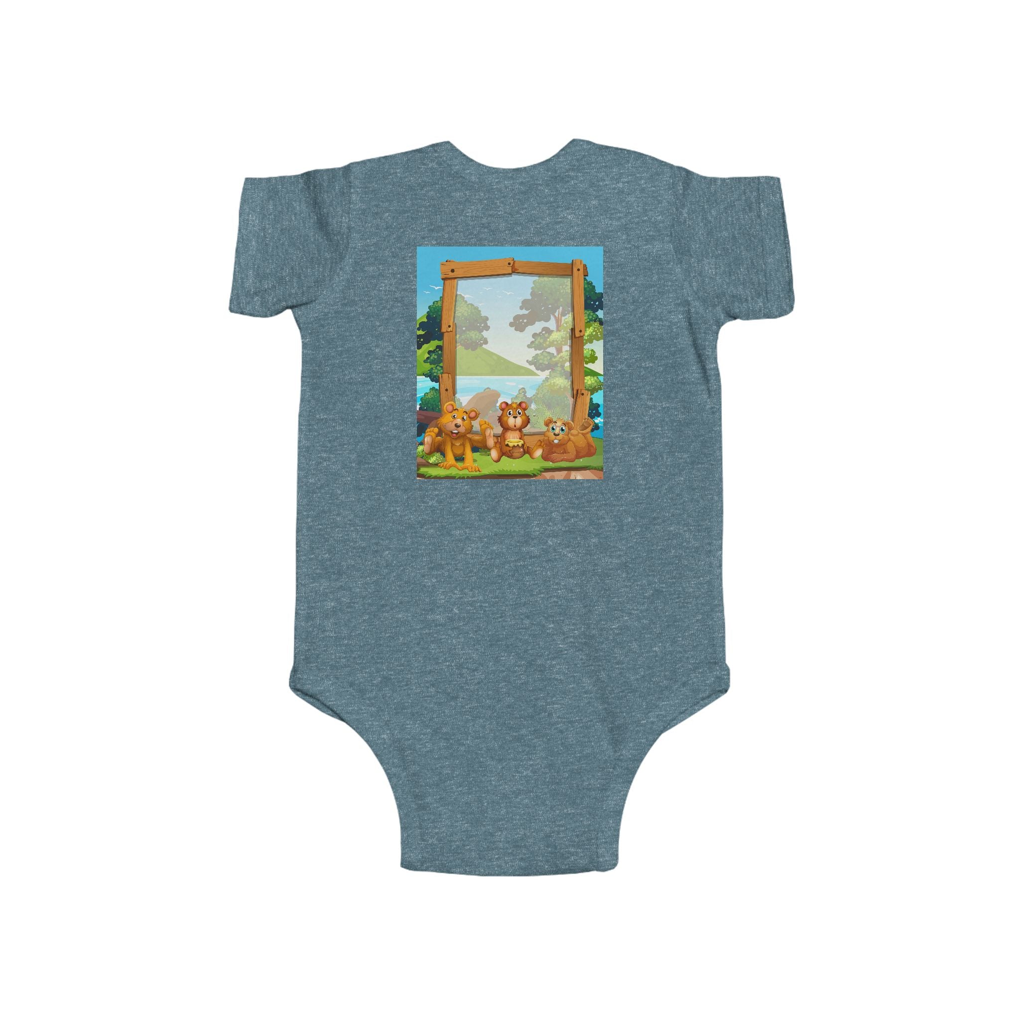 Bear Patch Baby Bodysuit — Cute Woodland Infant One-Piece