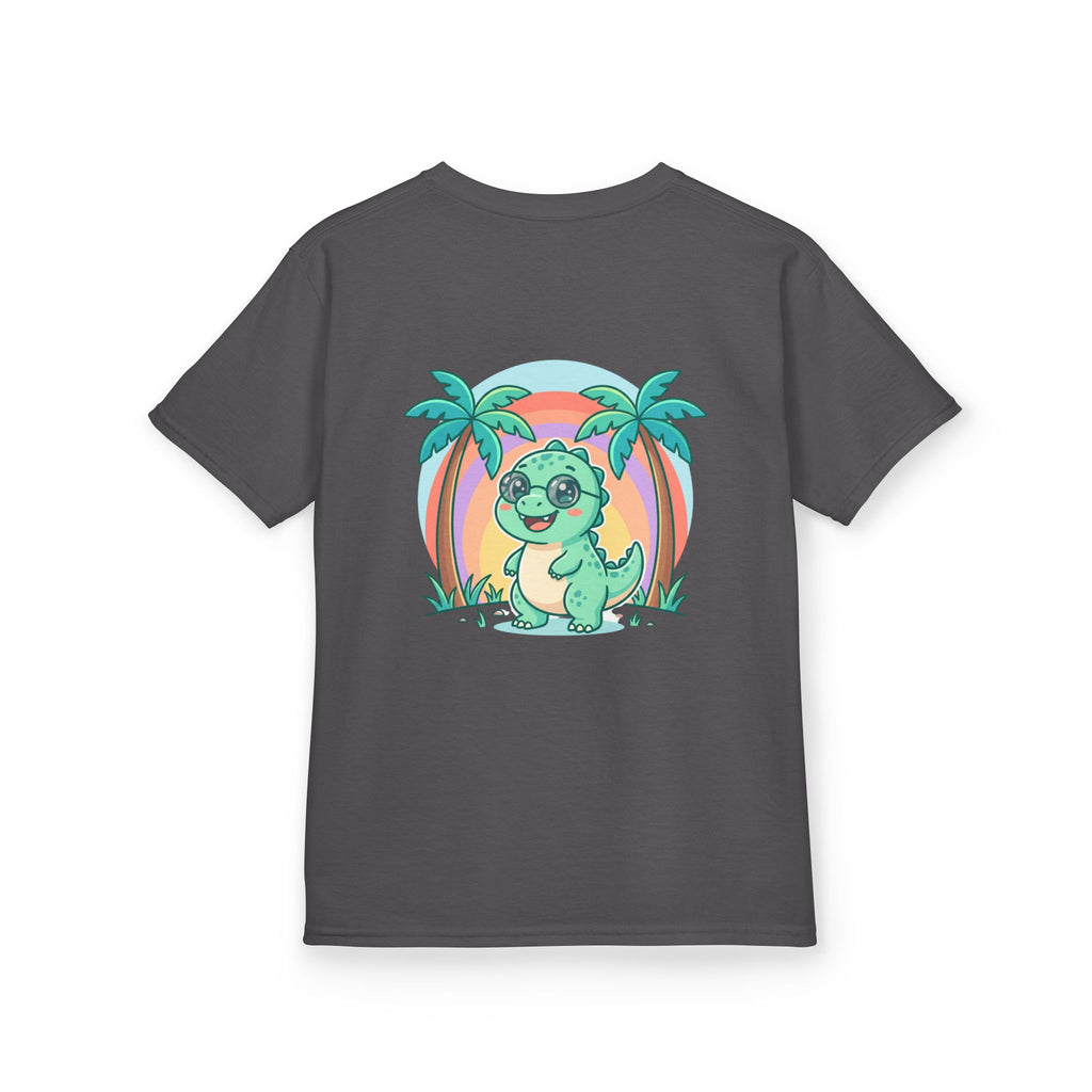 Kids Tee — "Adventure Awaits!" Dino Beach Graphic