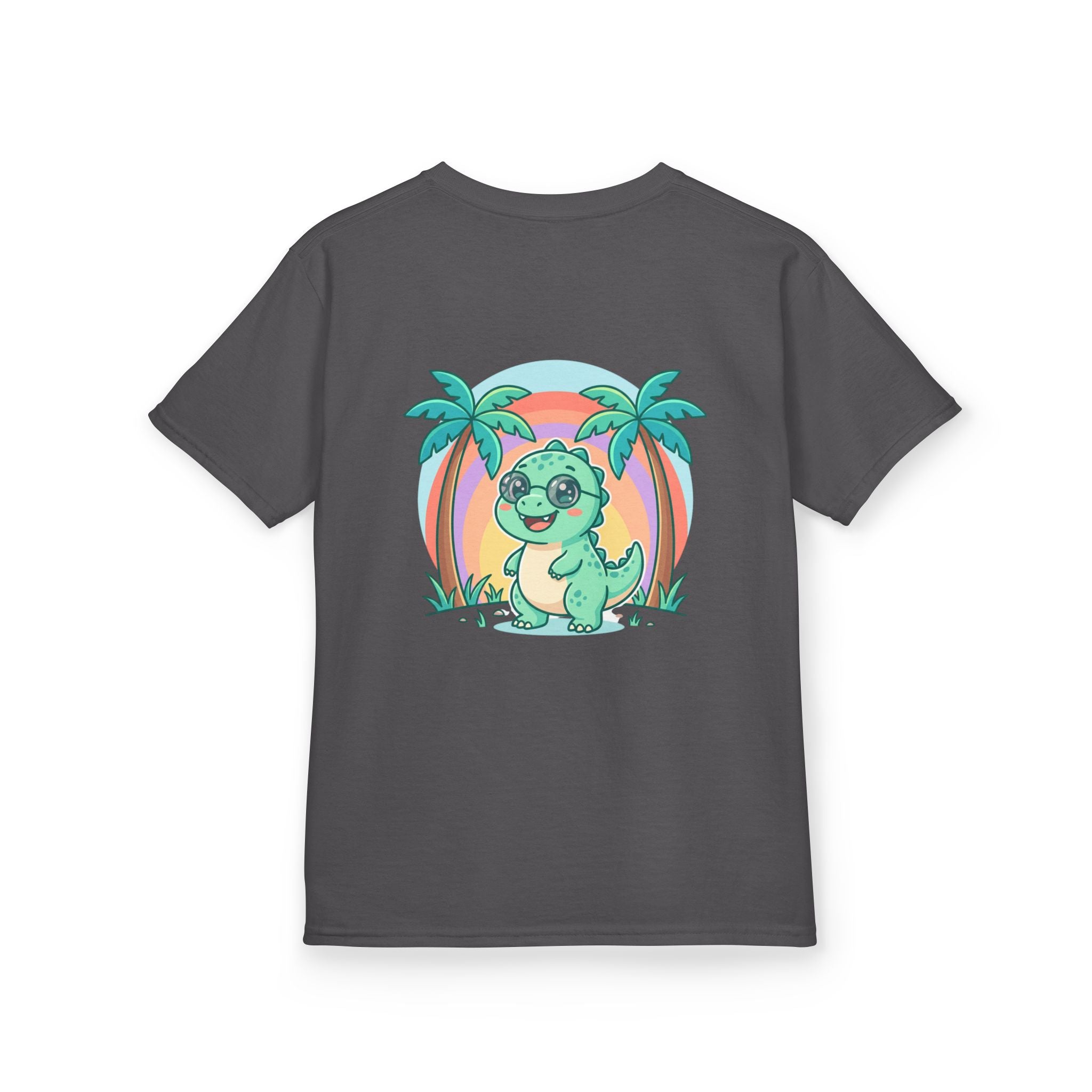 Kids Tee — "Adventure Awaits!" Dino Beach Graphic